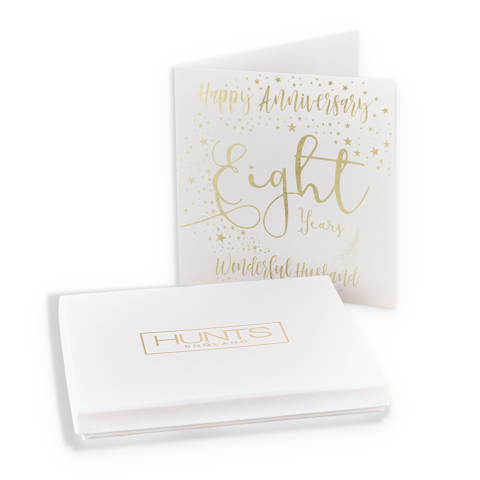 Boxed 8th Husband Anniversary Card Foil Stars - Default Title (B0D524KW66)