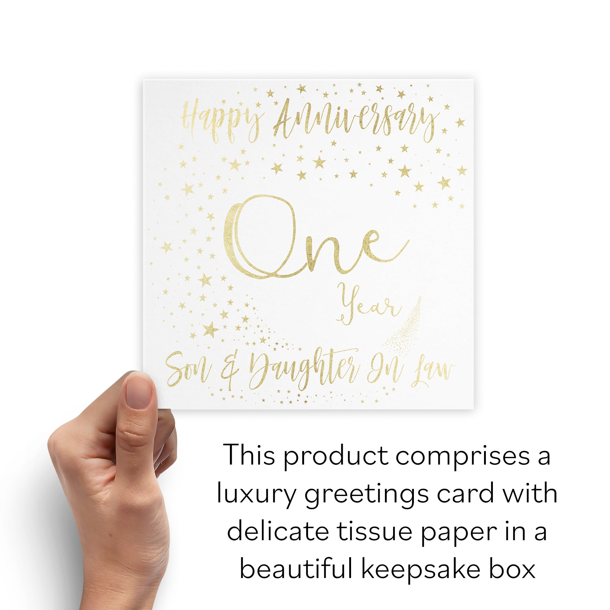 Boxed 1st Son And Daughter In Law Anniversary Card Foil Stars - Default Title (B0D524ZG9V)