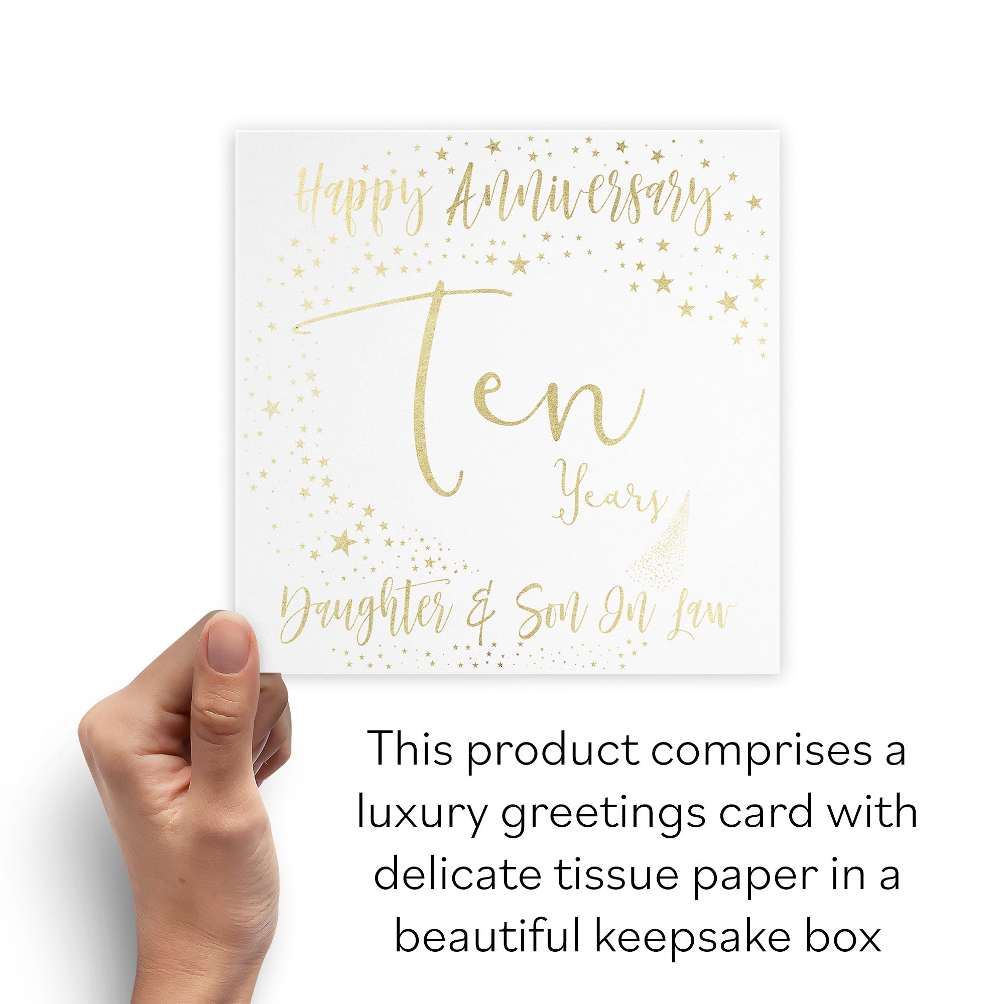 Boxed 10th Daughter And Son In Law Anniversary Card Foil Stars - Default Title (B0D525163K)