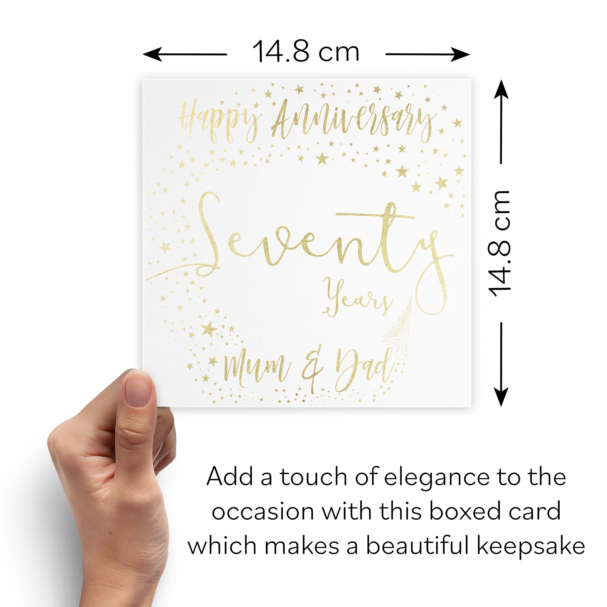 Boxed 70th Mum And Dad Anniversary Card Foil Stars - Default Title (B0D52583JL)