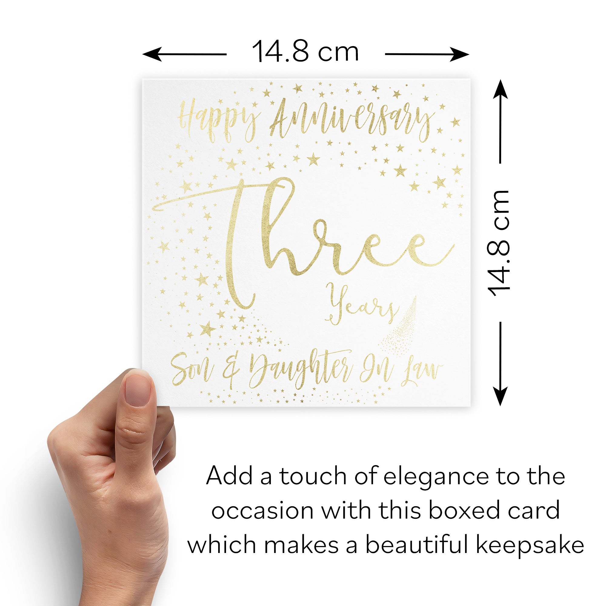 Boxed 3rd Son And Daughter In Law Anniversary Card Foil Stars - Default Title (B0D528ZXMJ)