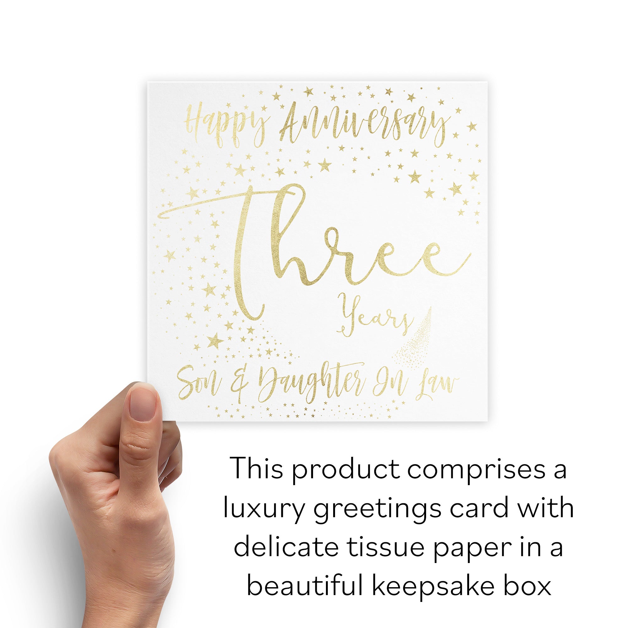 Boxed 3rd Son And Daughter In Law Anniversary Card Foil Stars - Default Title (B0D528ZXMJ)
