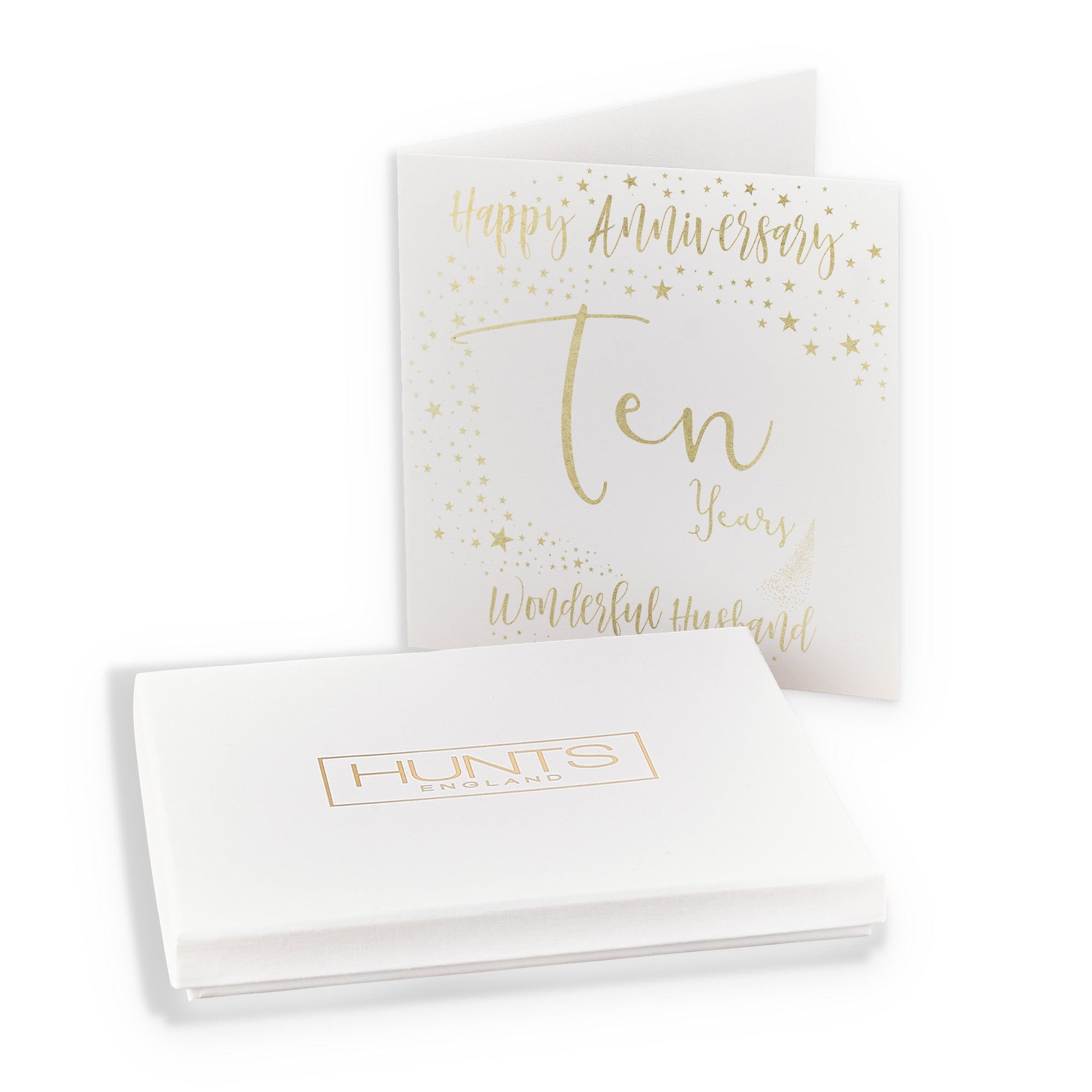 Boxed 10th Husband Anniversary Card Foil Stars - Default Title (B0D52969TH)