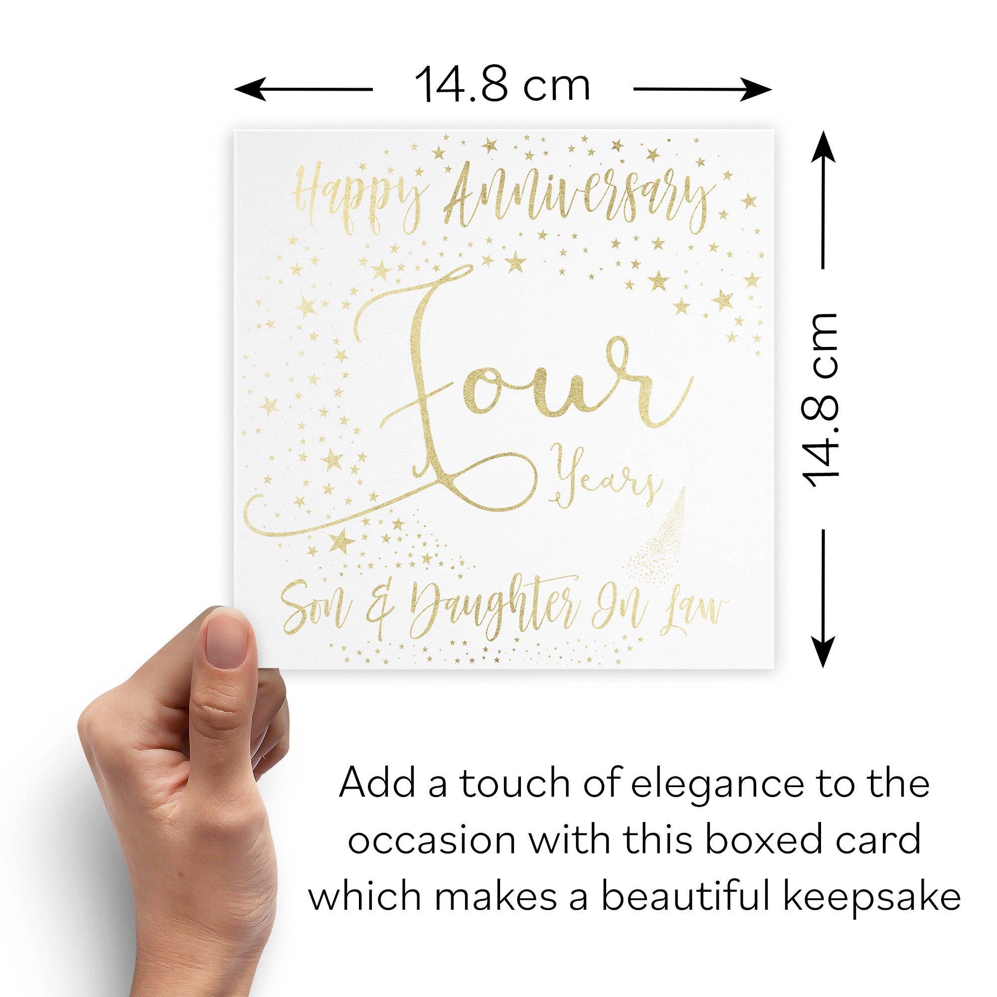 Boxed 4th Son And Daughter In Law Anniversary Card Foil Stars - Default Title (B0D5297XRS)