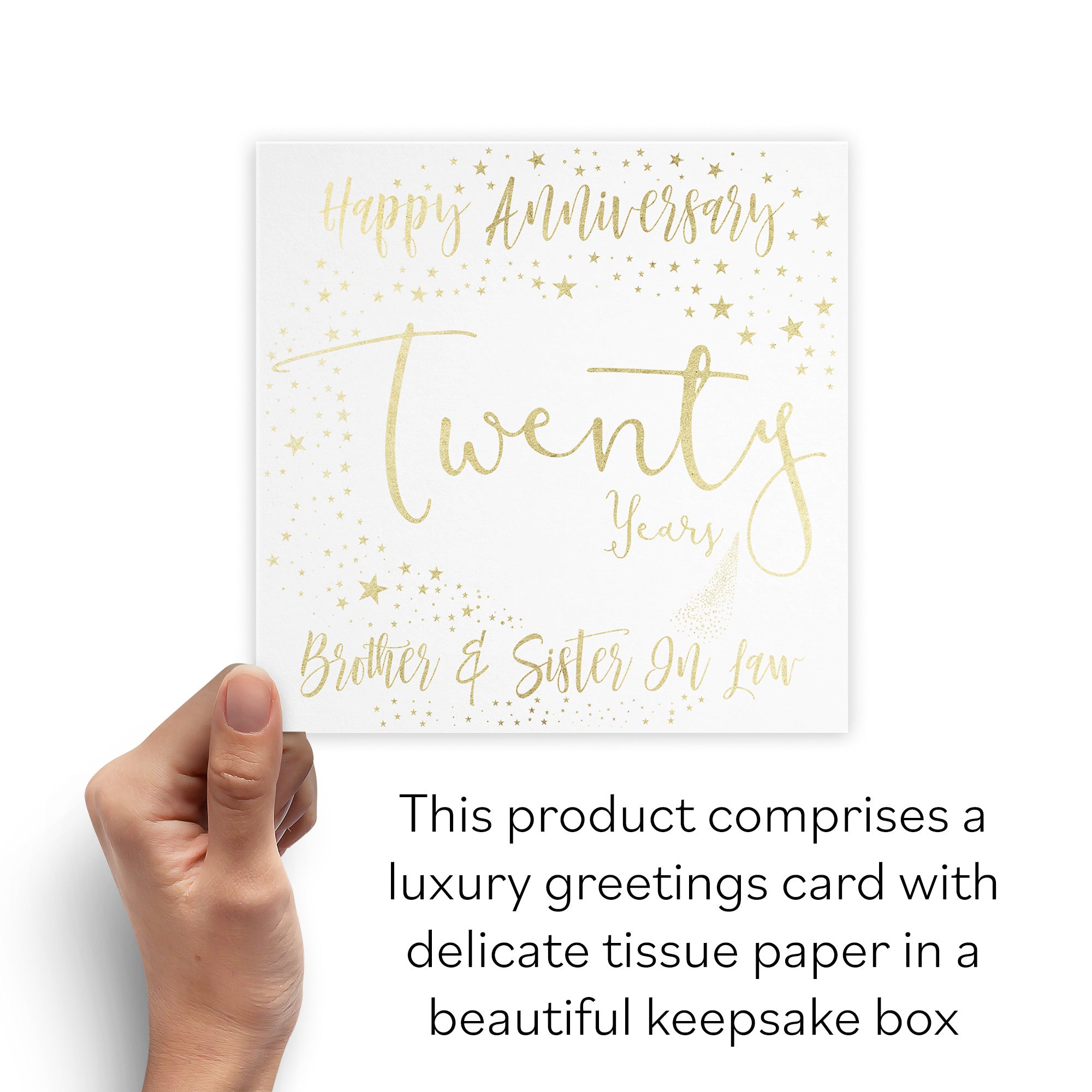 Boxed 20th Brother And Sister In Law Anniversary Card Foil Stars - Default Title (B0D52JBR8W)