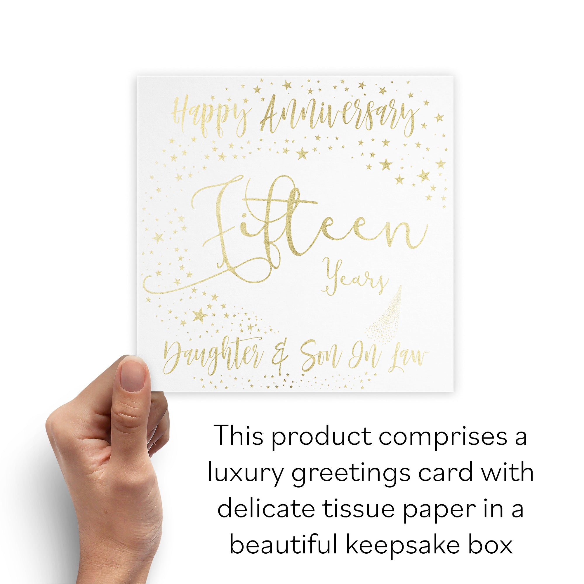 Boxed 15th Daughter And Son In Law Anniversary Card Foil Stars - Default Title (B0D52LQFBB)