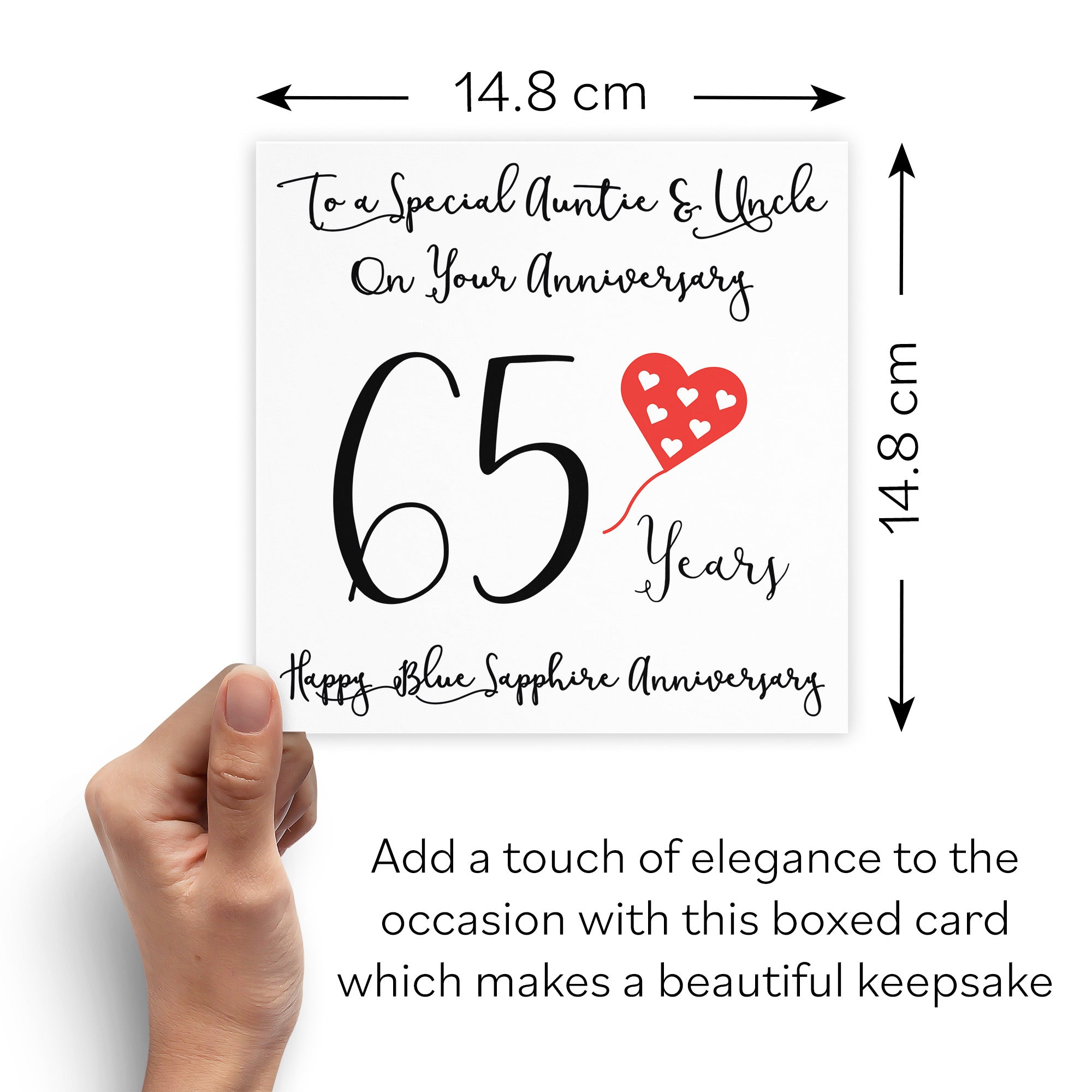 Boxed 65th Auntie And Uncle Anniversary Card Love Heart - Default Title (B0D5482P92)