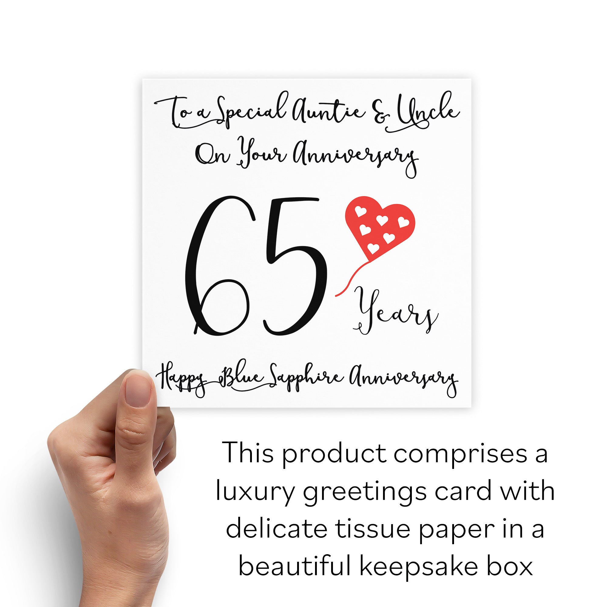 Boxed 65th Auntie And Uncle Anniversary Card Love Heart - Default Title (B0D5482P92)