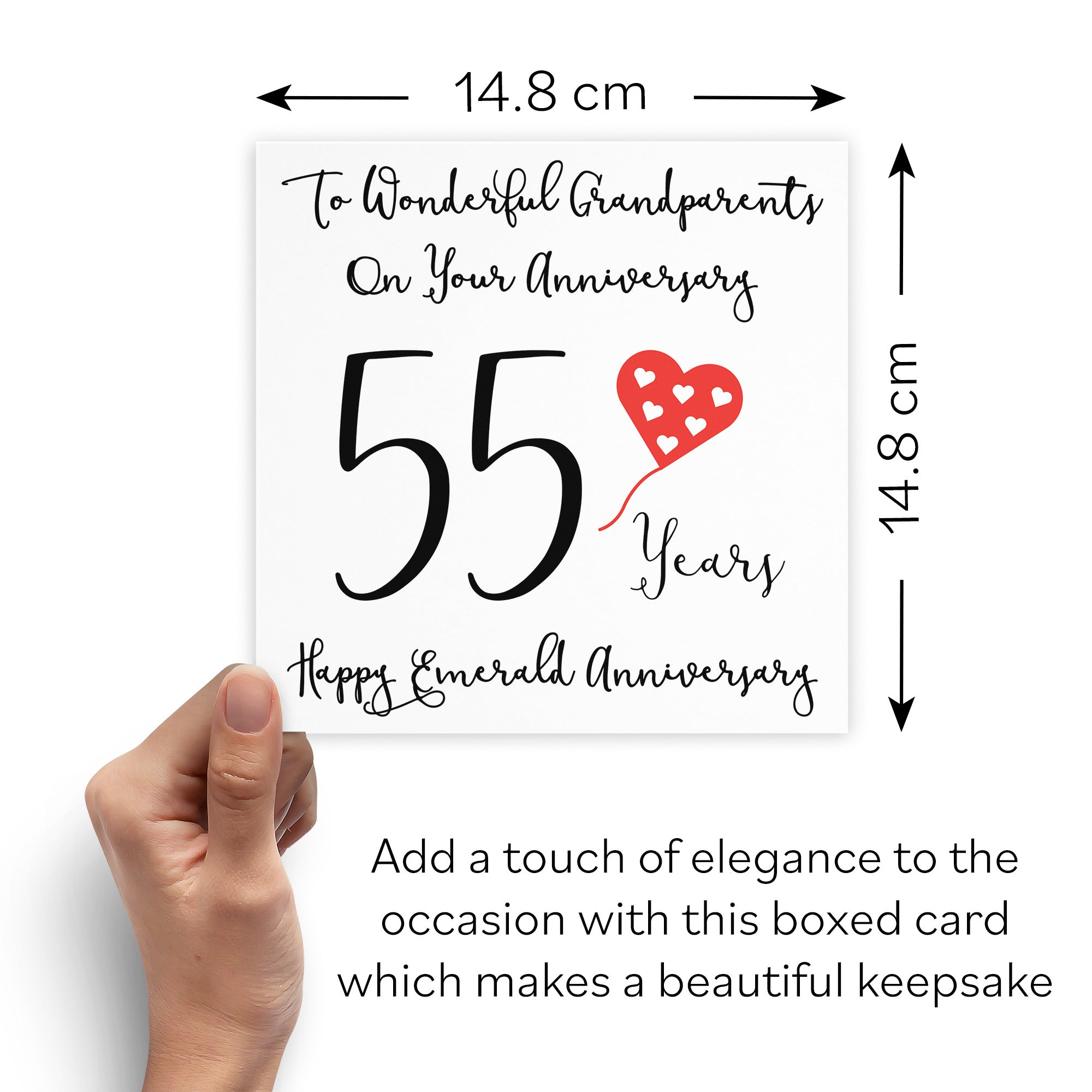 Boxed 55th Grandparents Anniversary Card Love Heart - Default Title (B0D5483T53)