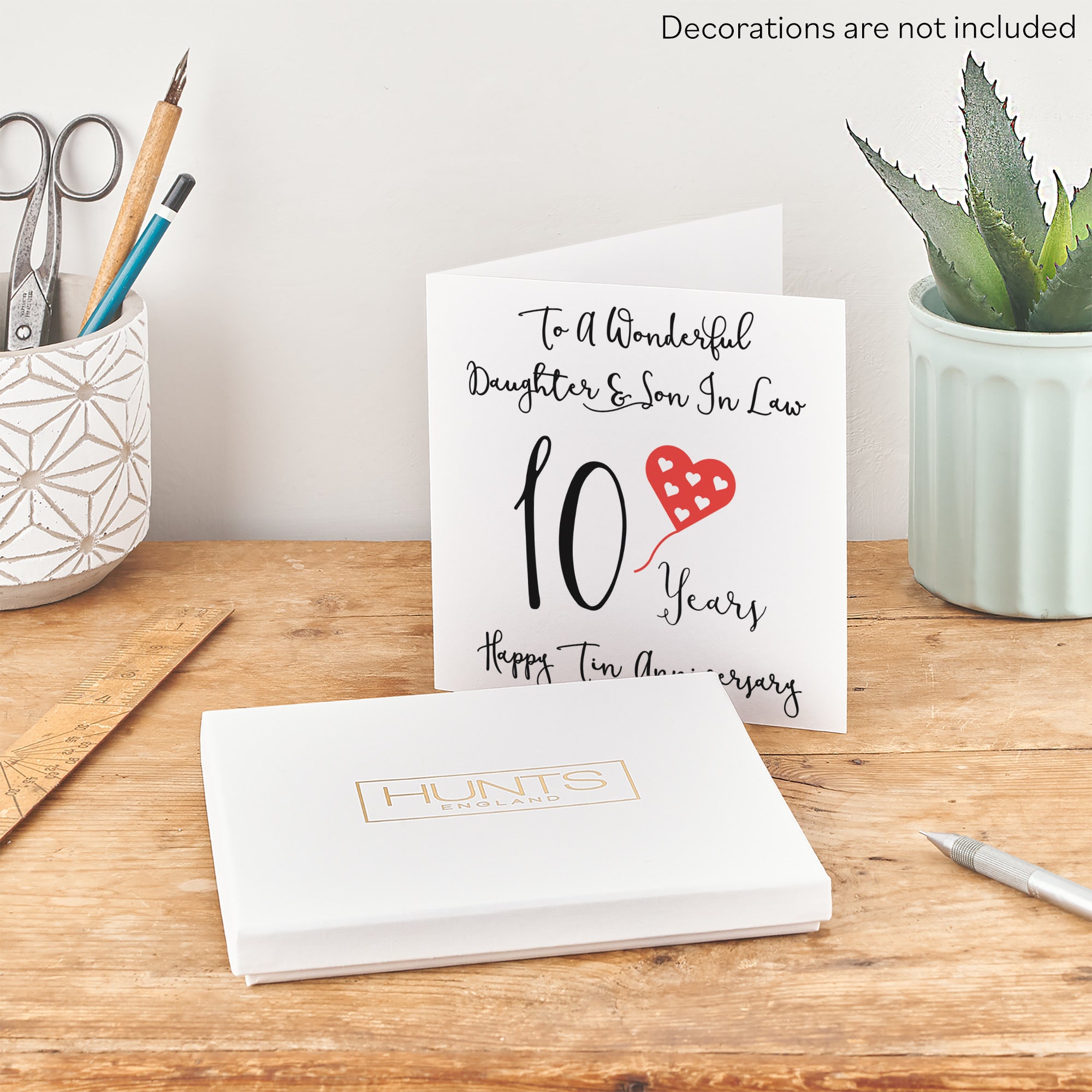 Boxed 10th Daughter And Son In Law Anniversary Card Love Heart - Default Title (B0D548T1WP)