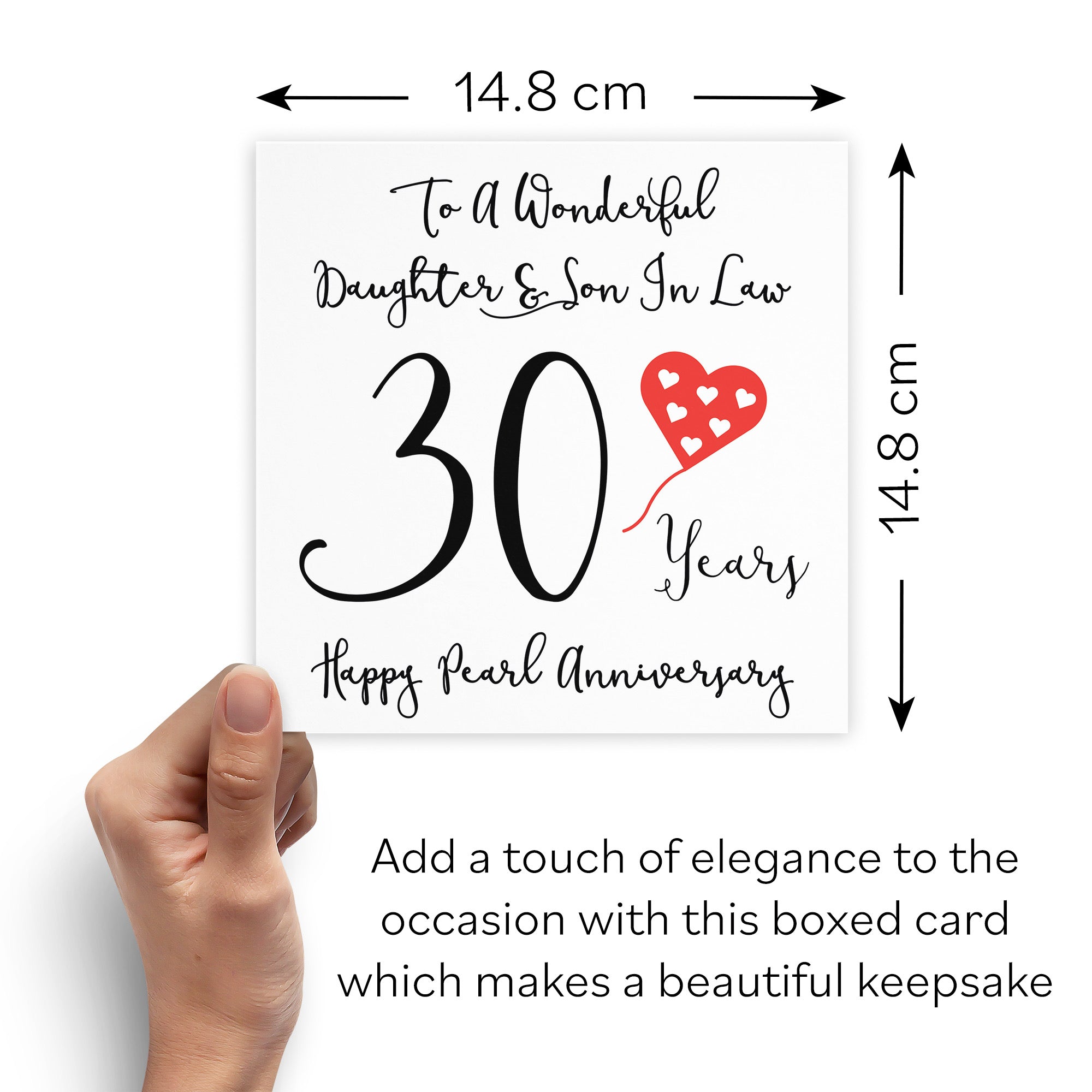 Boxed 30th Daughter And Son In Law Anniversary Card Love Heart - Default Title (B0D548X5D9)