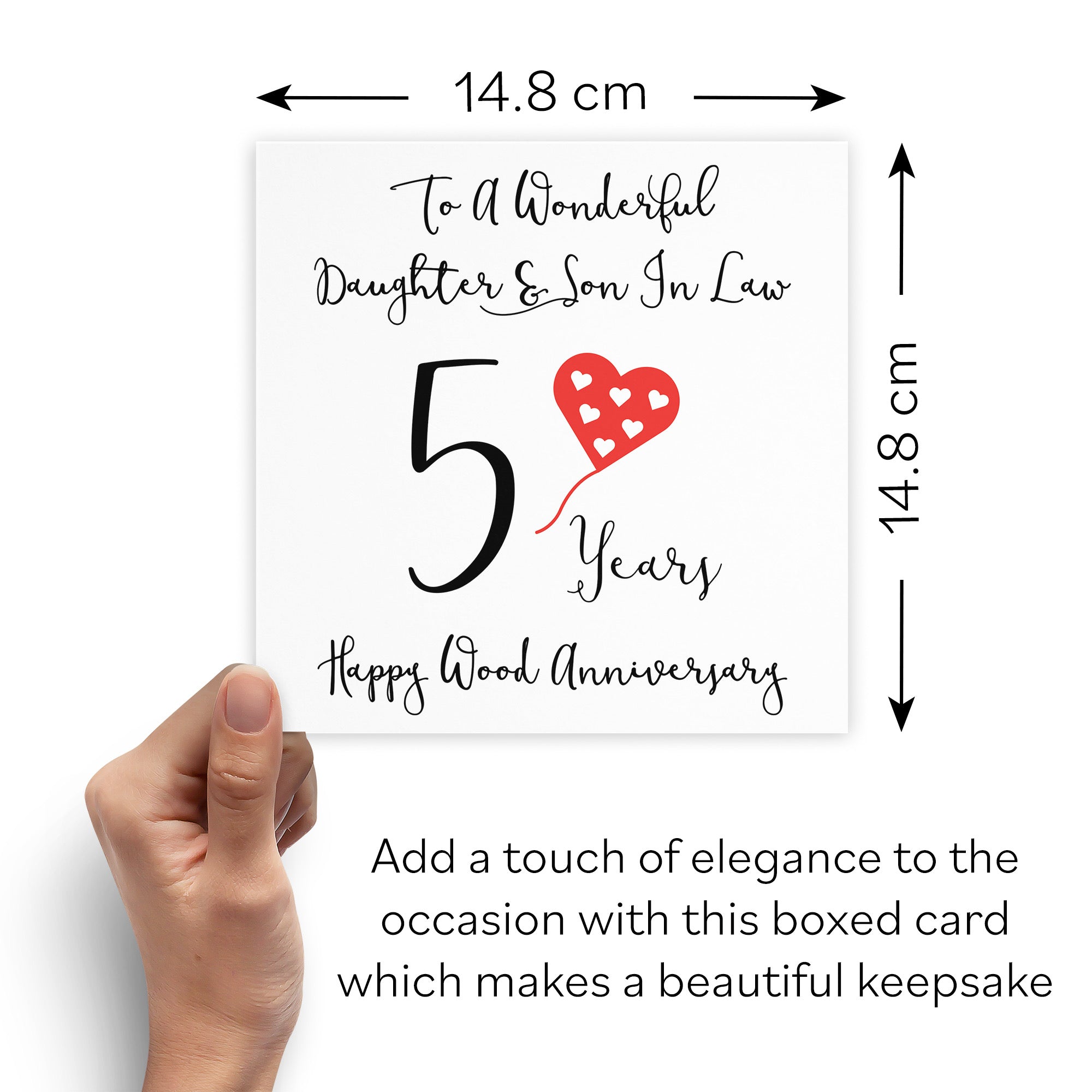 Boxed 5th Daughter And Son In Law Anniversary Card Love Heart - Default Title (B0D548YMMD)