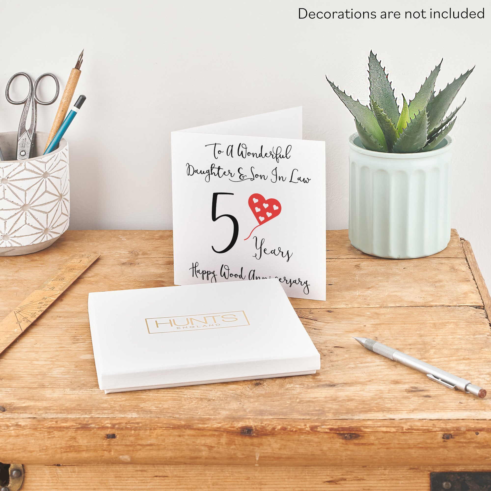 Boxed 5th Daughter And Son In Law Anniversary Card Love Heart - Default Title (B0D548YMMD)