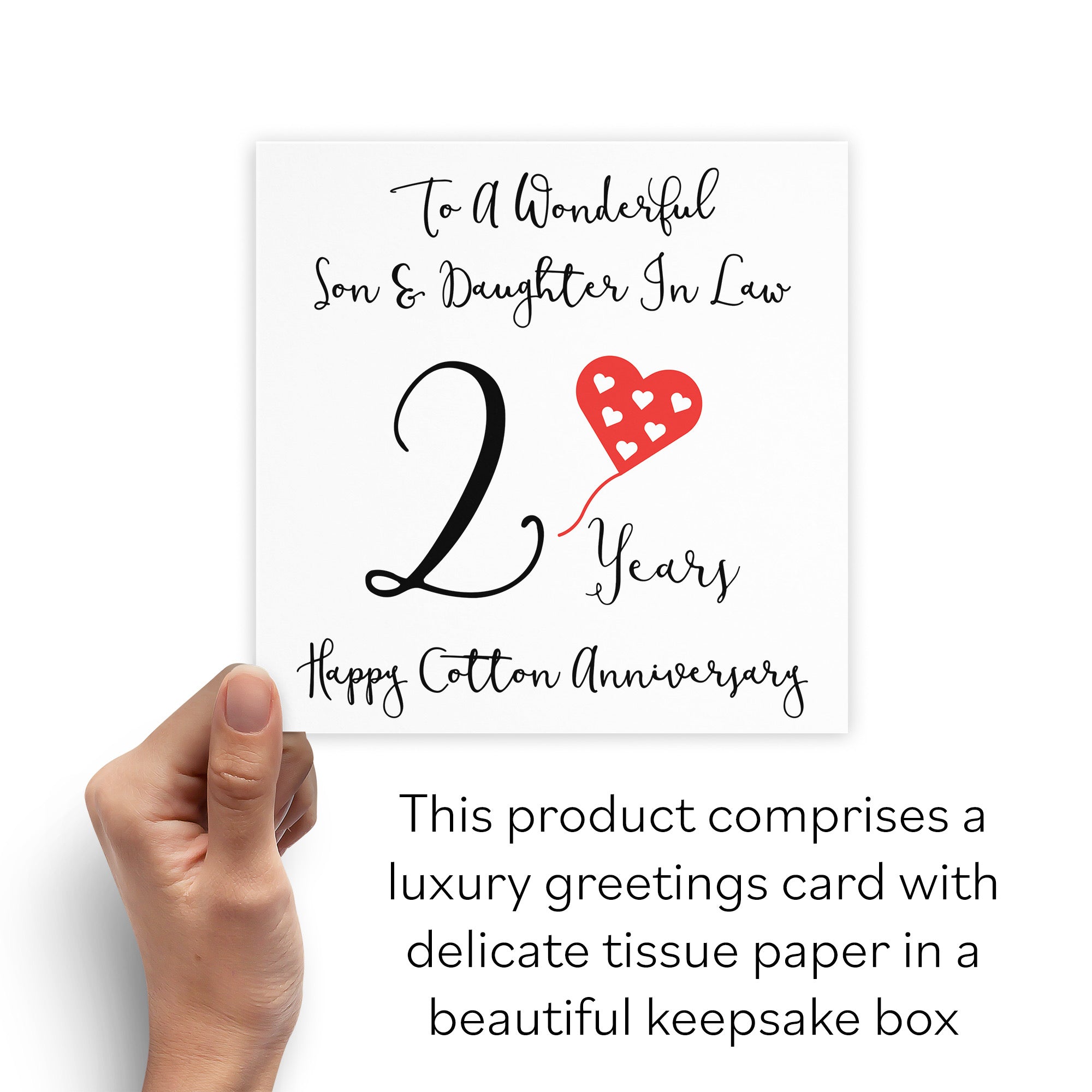 Boxed 2nd Son And Daughter In Law Anniversary Card Love Heart - Default Title (B0D5495RQM)