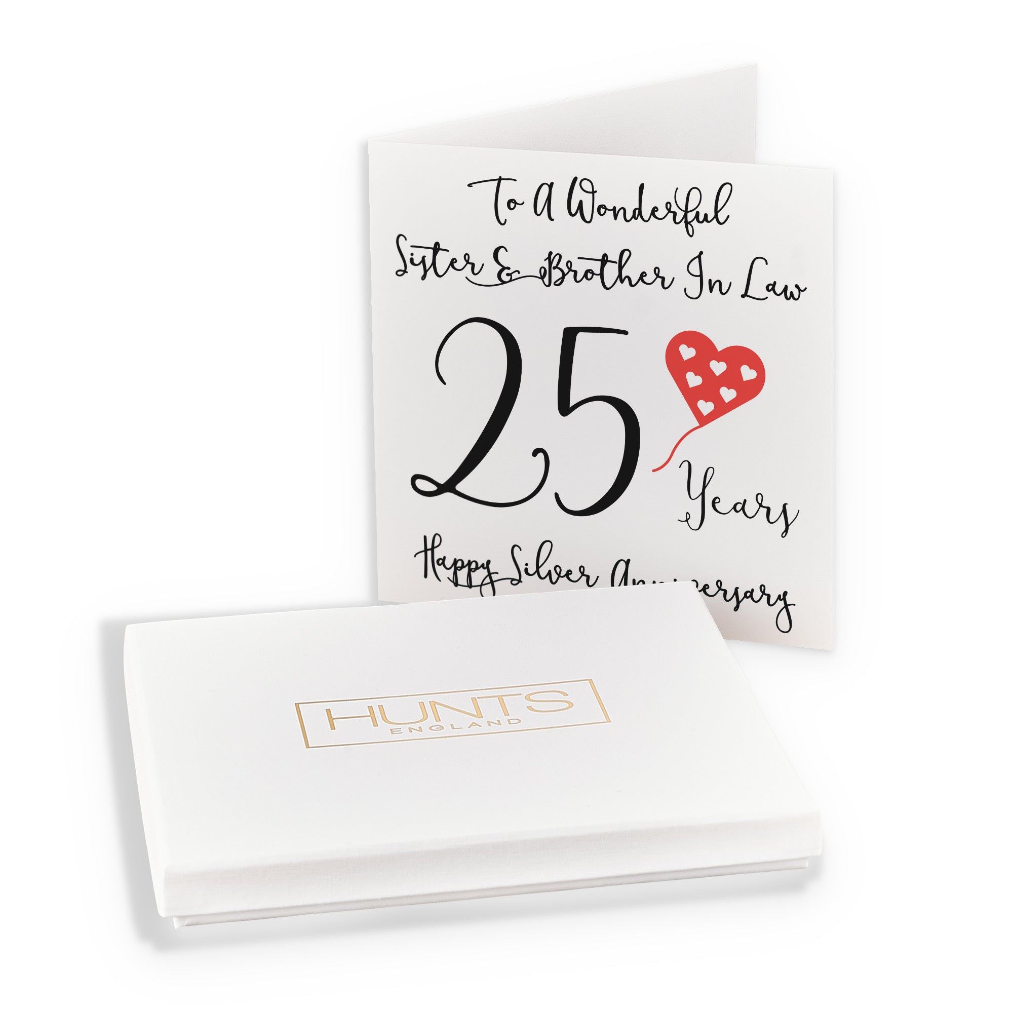 Boxed 25th Sister And Brother In Law Anniversary Card Love Heart - Default Title (B0D5499VG9)