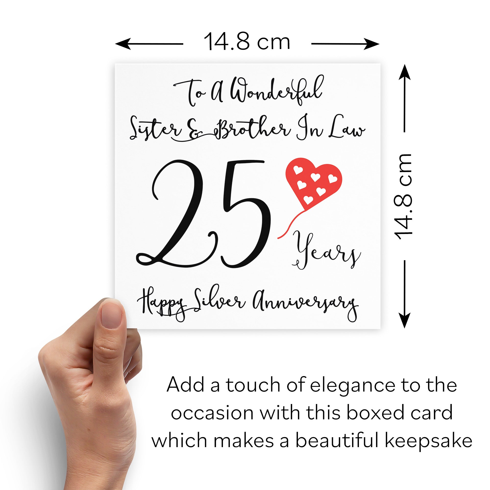 Boxed 25th Sister And Brother In Law Anniversary Card Love Heart - Default Title (B0D5499VG9)