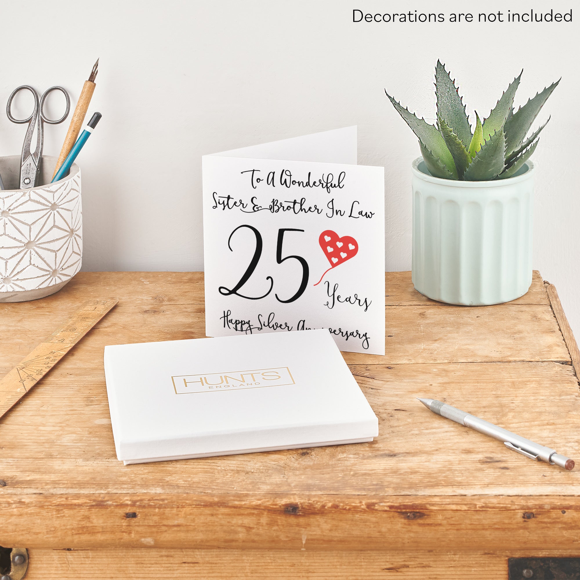 Boxed 25th Sister And Brother In Law Anniversary Card Love Heart - Default Title (B0D5499VG9)