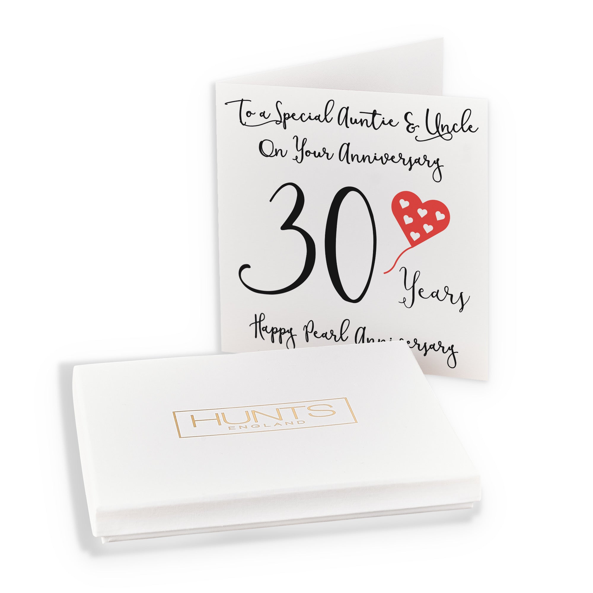 Boxed 30th Auntie And Uncle Anniversary Card Love Heart - Default Title (B0D549FV1T)