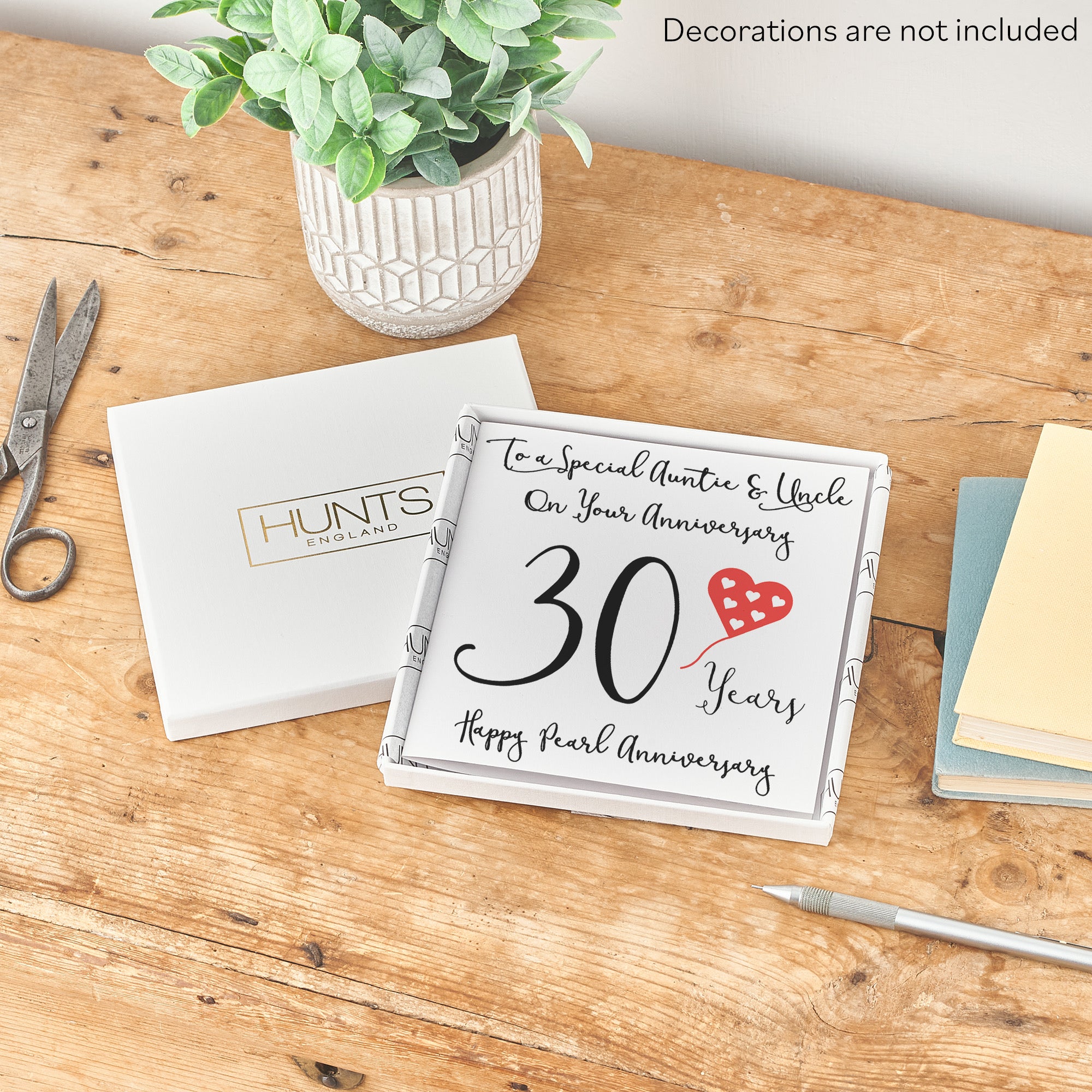 Boxed 30th Auntie And Uncle Anniversary Card Love Heart - Default Title (B0D549FV1T)