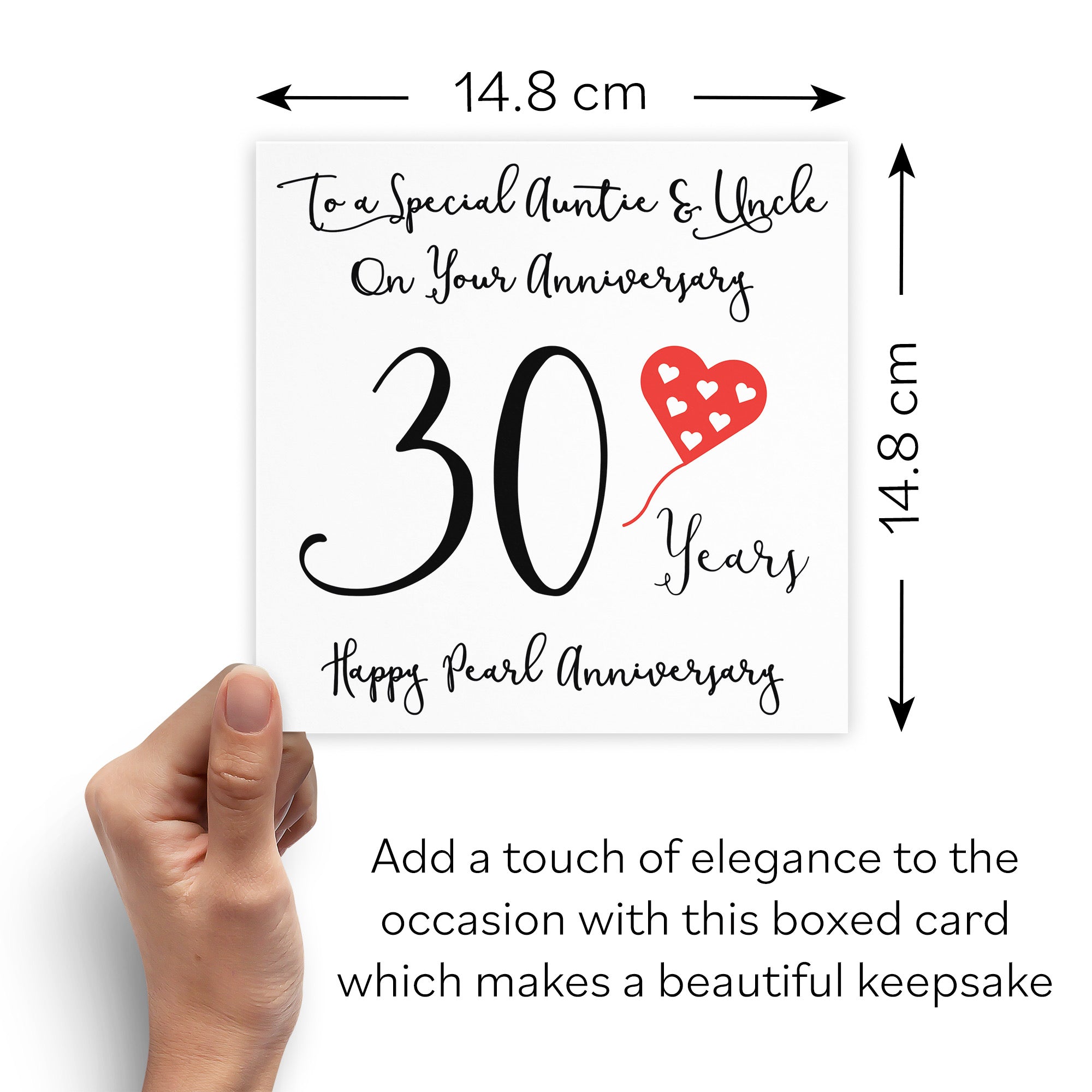 Boxed 30th Auntie And Uncle Anniversary Card Love Heart - Default Title (B0D549FV1T)