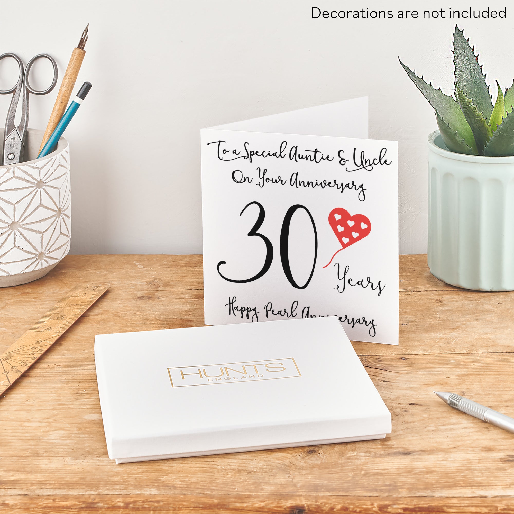 Boxed 30th Auntie And Uncle Anniversary Card Love Heart - Default Title (B0D549FV1T)