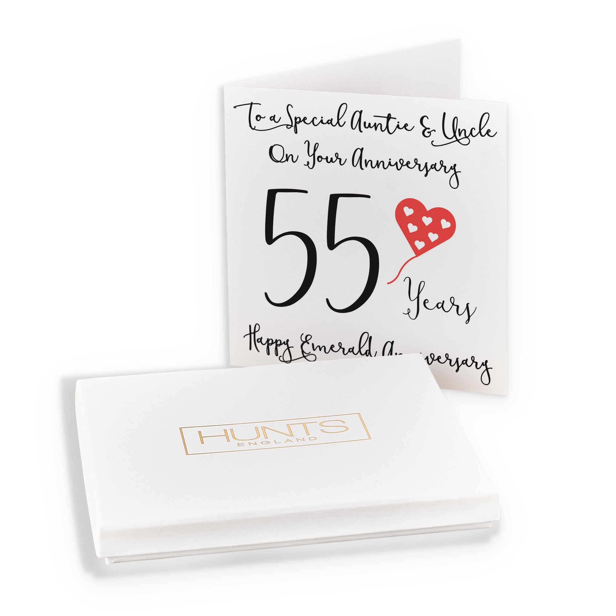 Boxed 55th Auntie And Uncle Anniversary Card Love Heart - Default Title (B0D549HQYG)