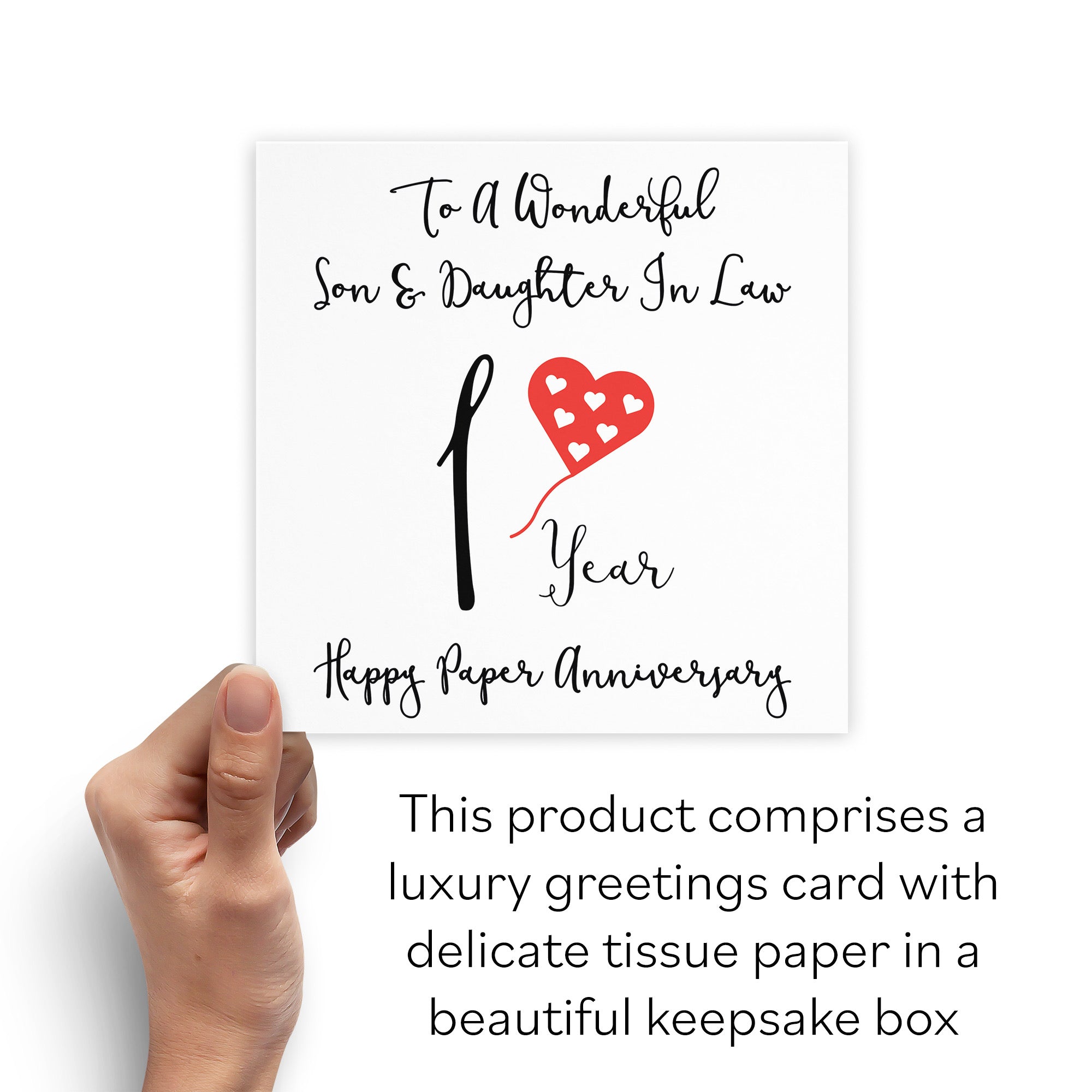 Boxed 1st Son And Daughter In Law Anniversary Card Love Heart - Default Title (B0D549J37Z)