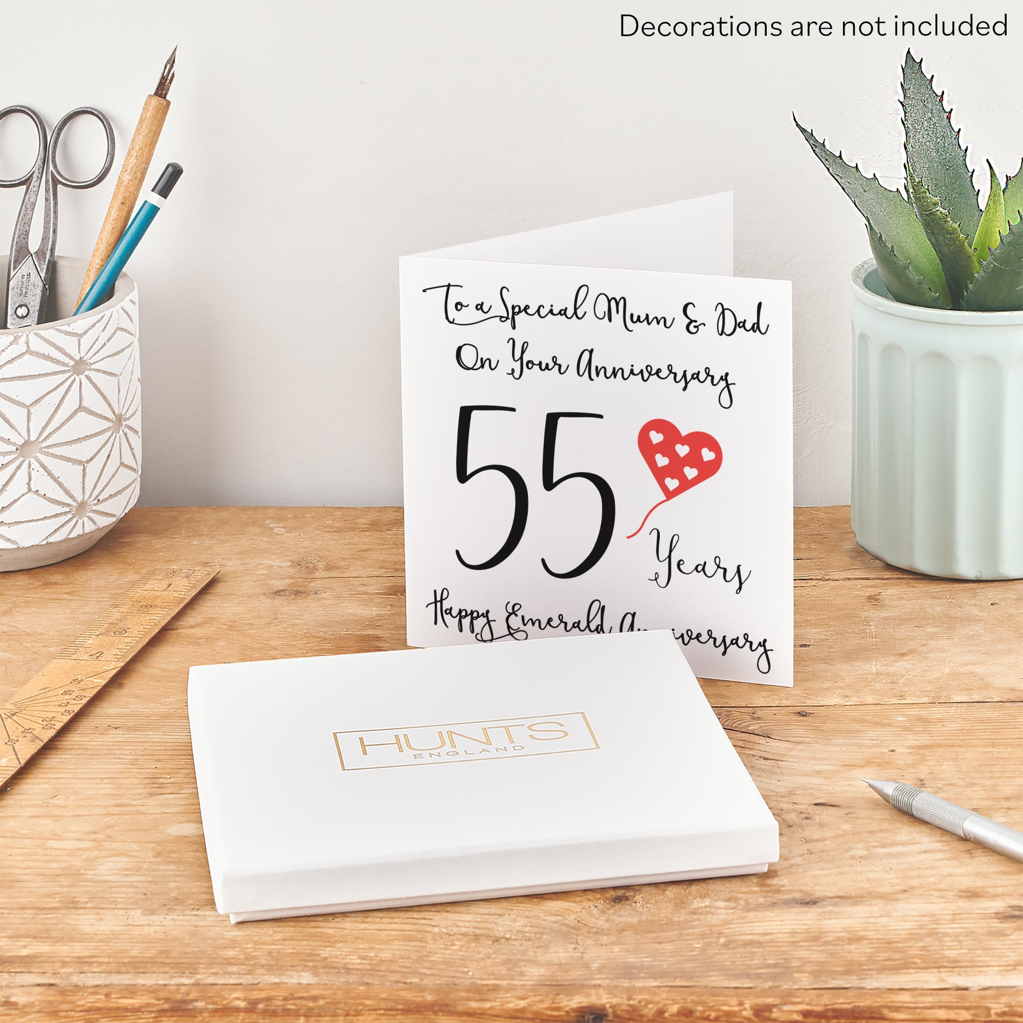 Boxed 55th Mum And Dad Anniversary Card Love Heart - Default Title (B0D549J39F)