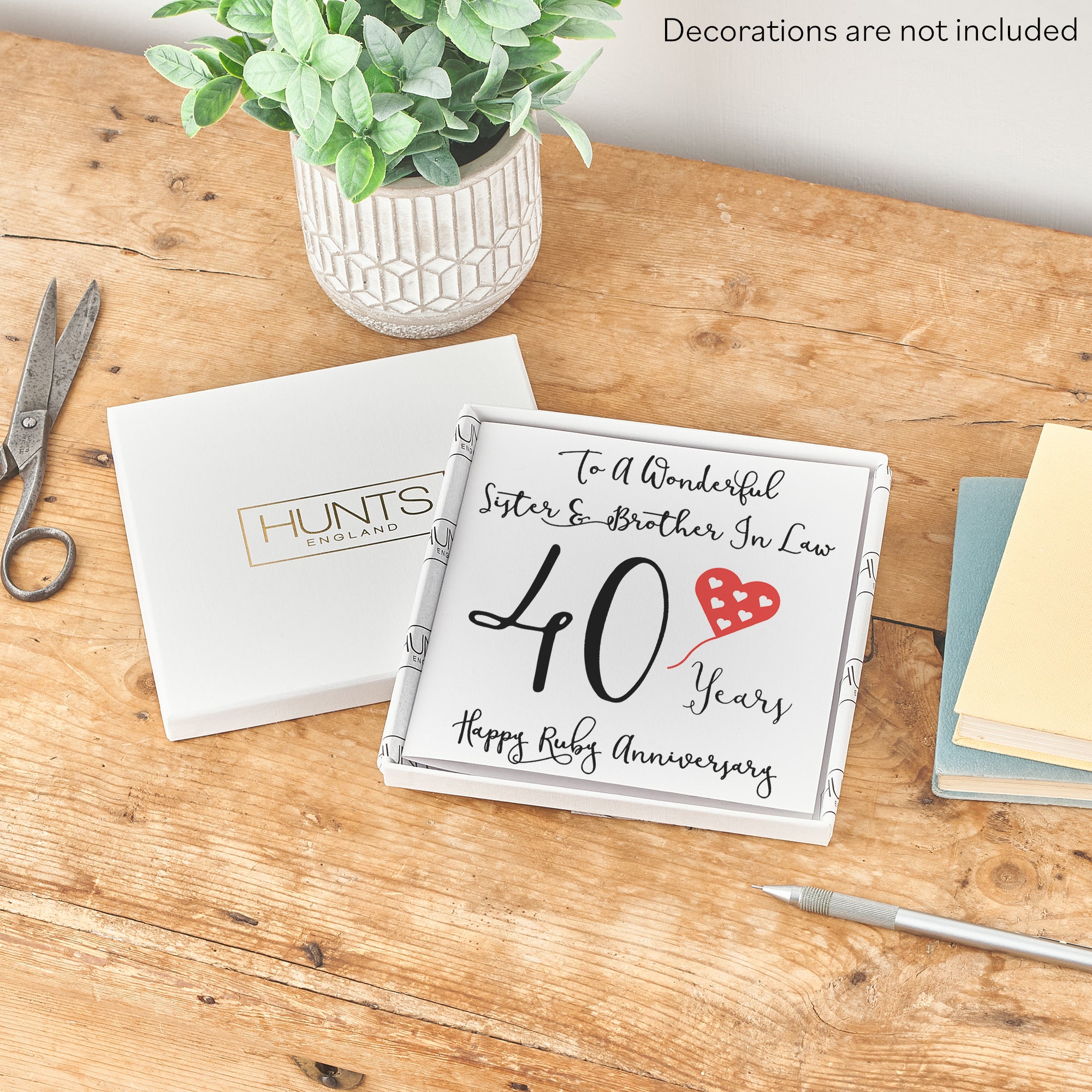 Boxed 40th Sister And Brother In Law Anniversary Card Love Heart - Default Title (B0D549Q351)