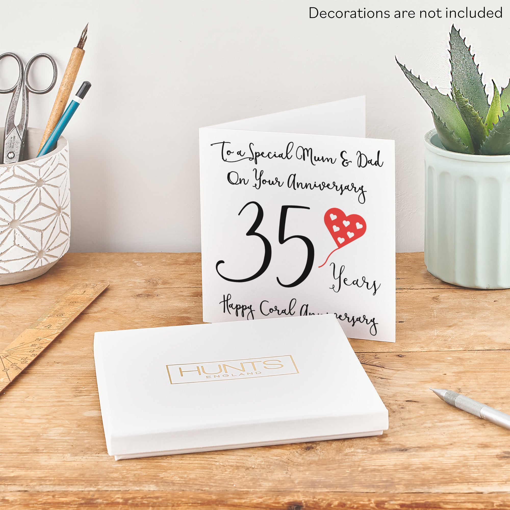 Boxed 35th Mum And Dad Anniversary Card Love Heart - Default Title (B0D549Q49Y)