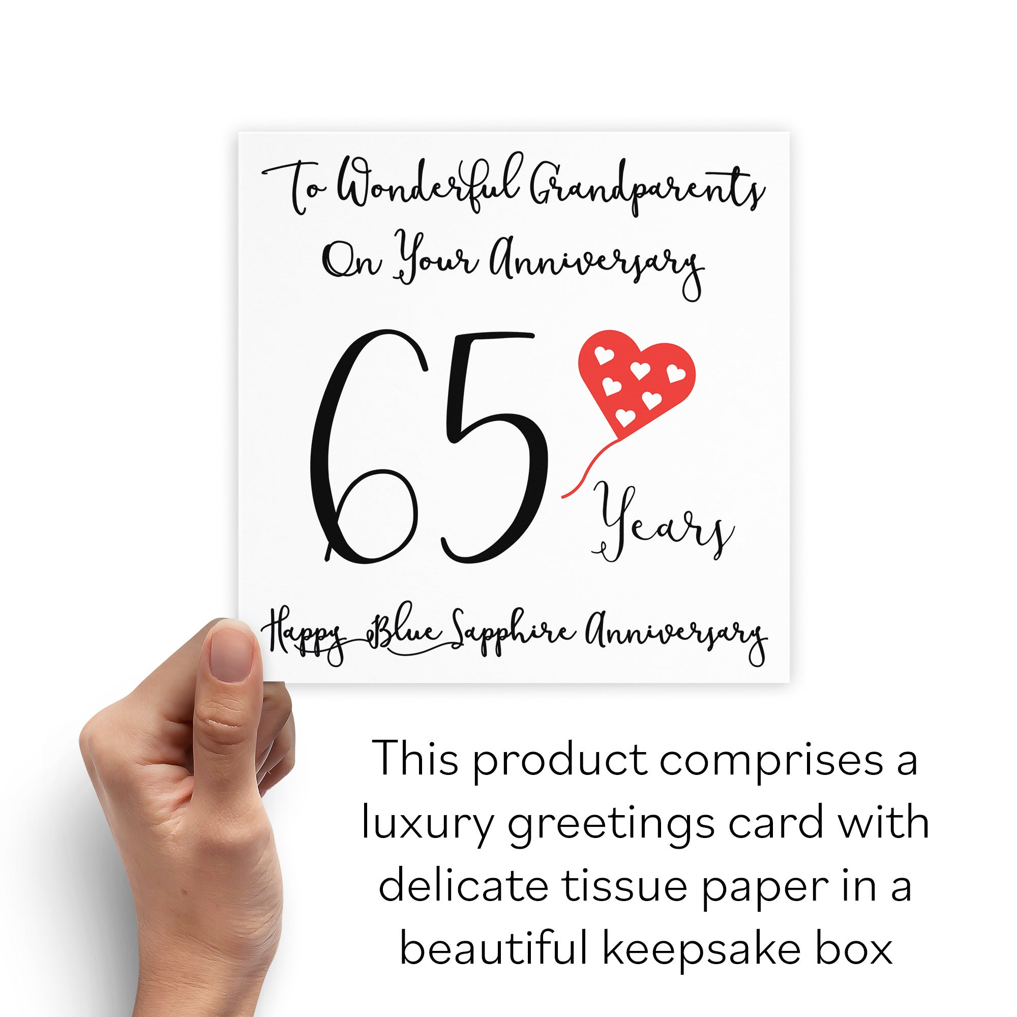 Boxed 65th Grandparents Anniversary Card Love Heart - Default Title (B0D54B1HTV)