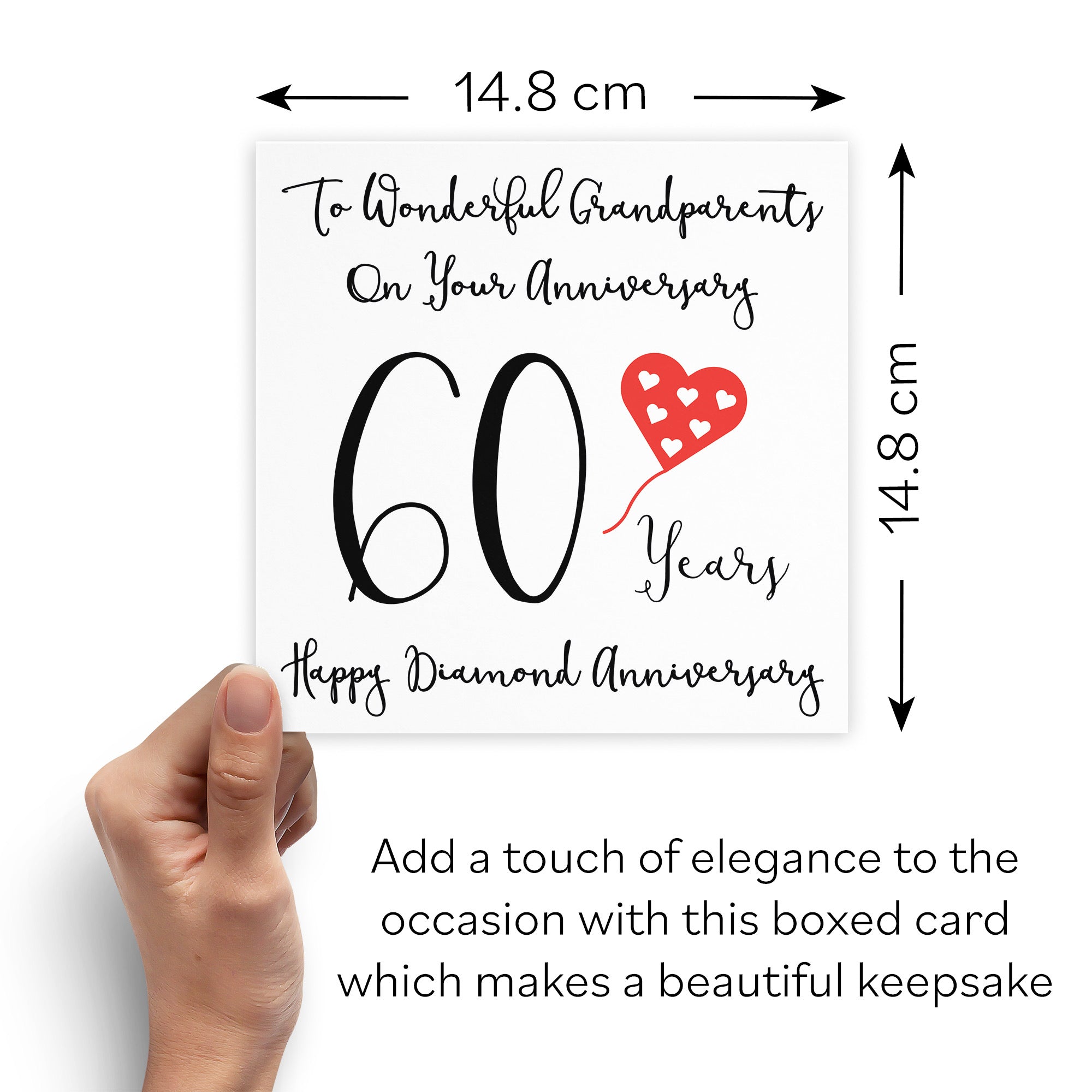 Boxed 60th Grandparents Anniversary Card Love Heart - Default Title (B0D54B3K81)