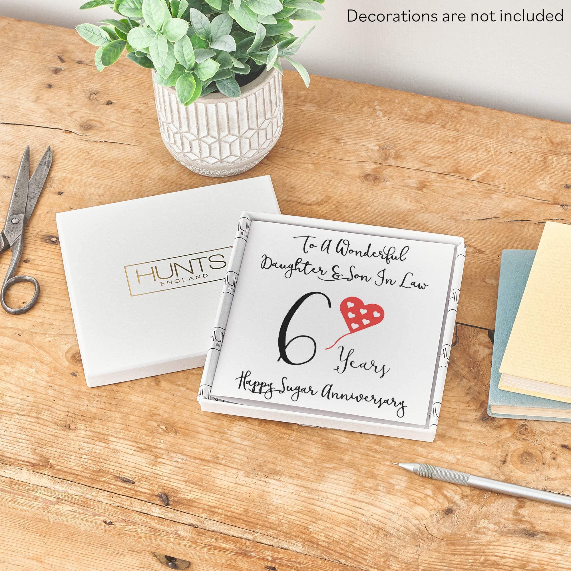 Boxed 6th Daughter And Son In Law Anniversary Card Love Heart - Default Title (B0D54BCVTR)