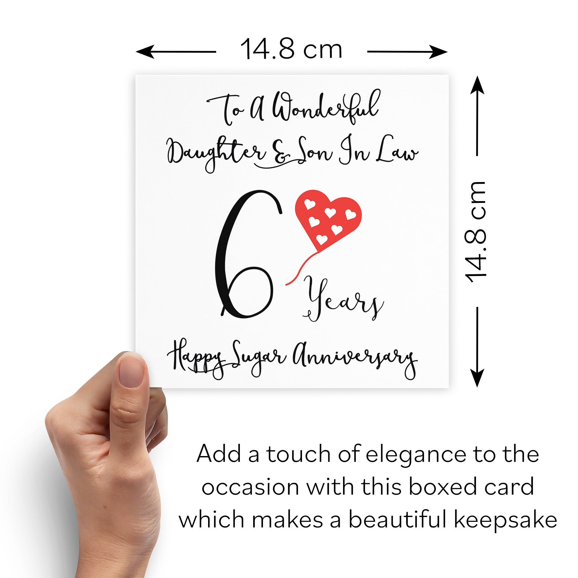 Boxed 6th Daughter And Son In Law Anniversary Card Love Heart - Default Title (B0D54BCVTR)