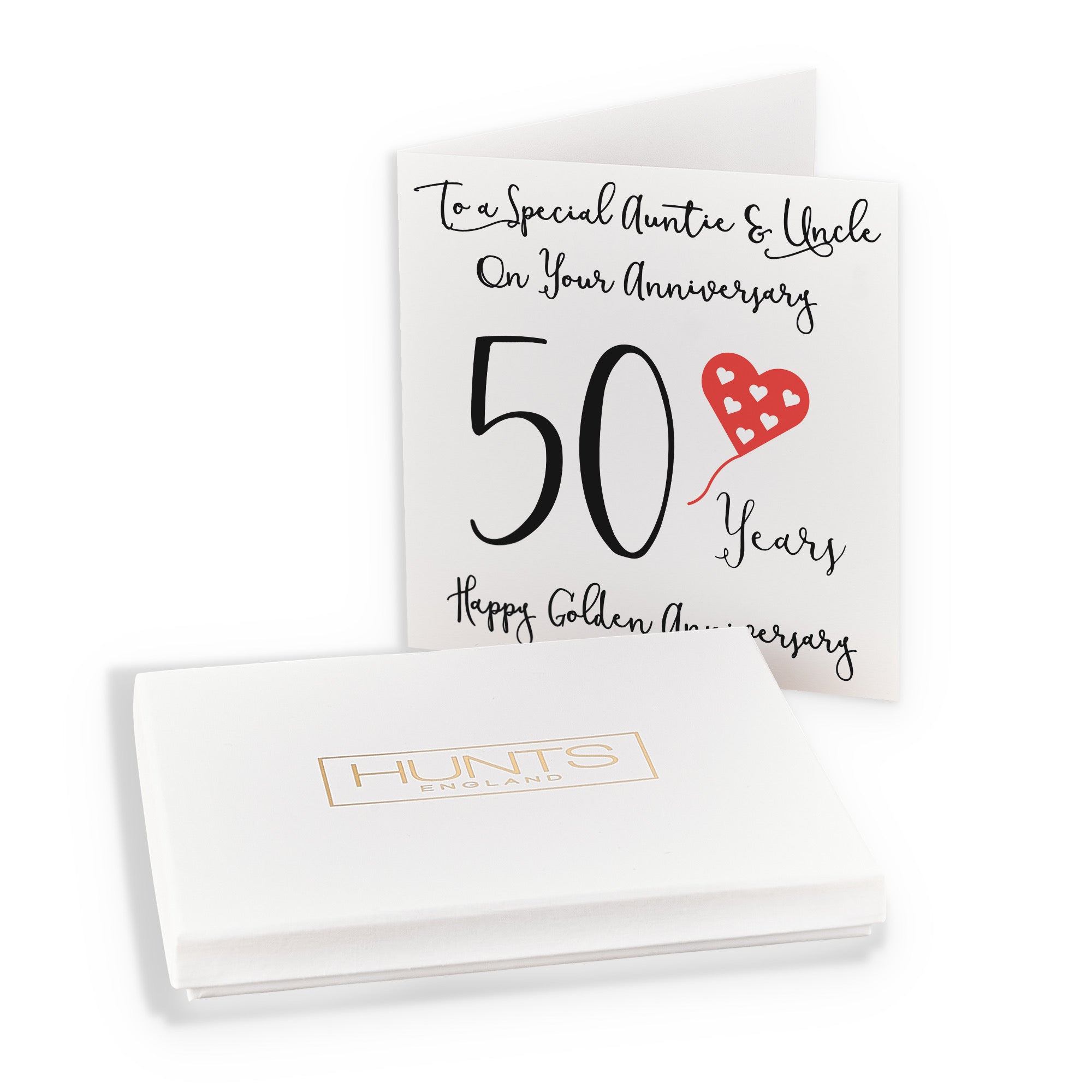 Boxed 50th Auntie And Uncle Anniversary Card Love Heart - Default Title (B0D54BG6JH)