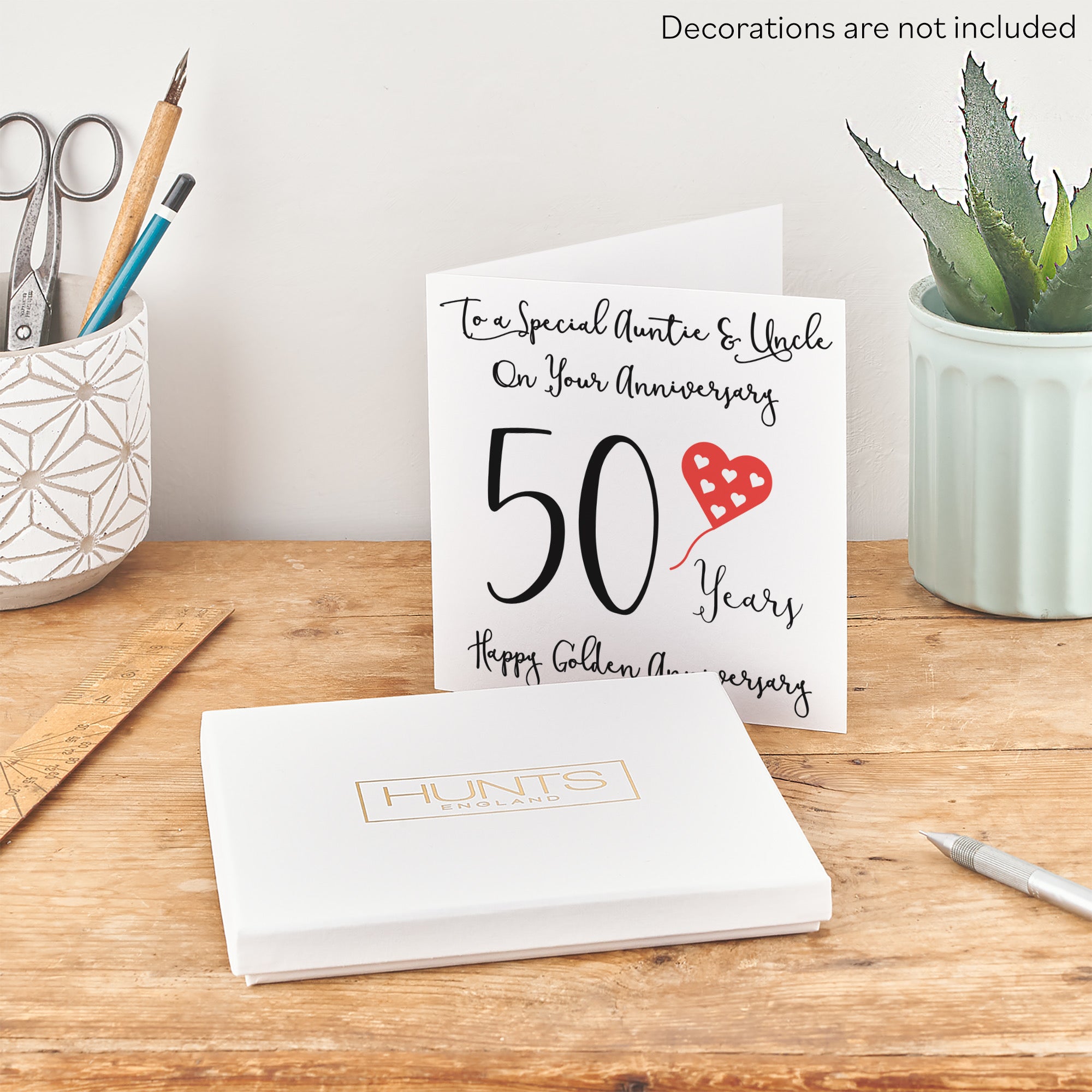 Boxed 50th Auntie And Uncle Anniversary Card Love Heart - Default Title (B0D54BG6JH)