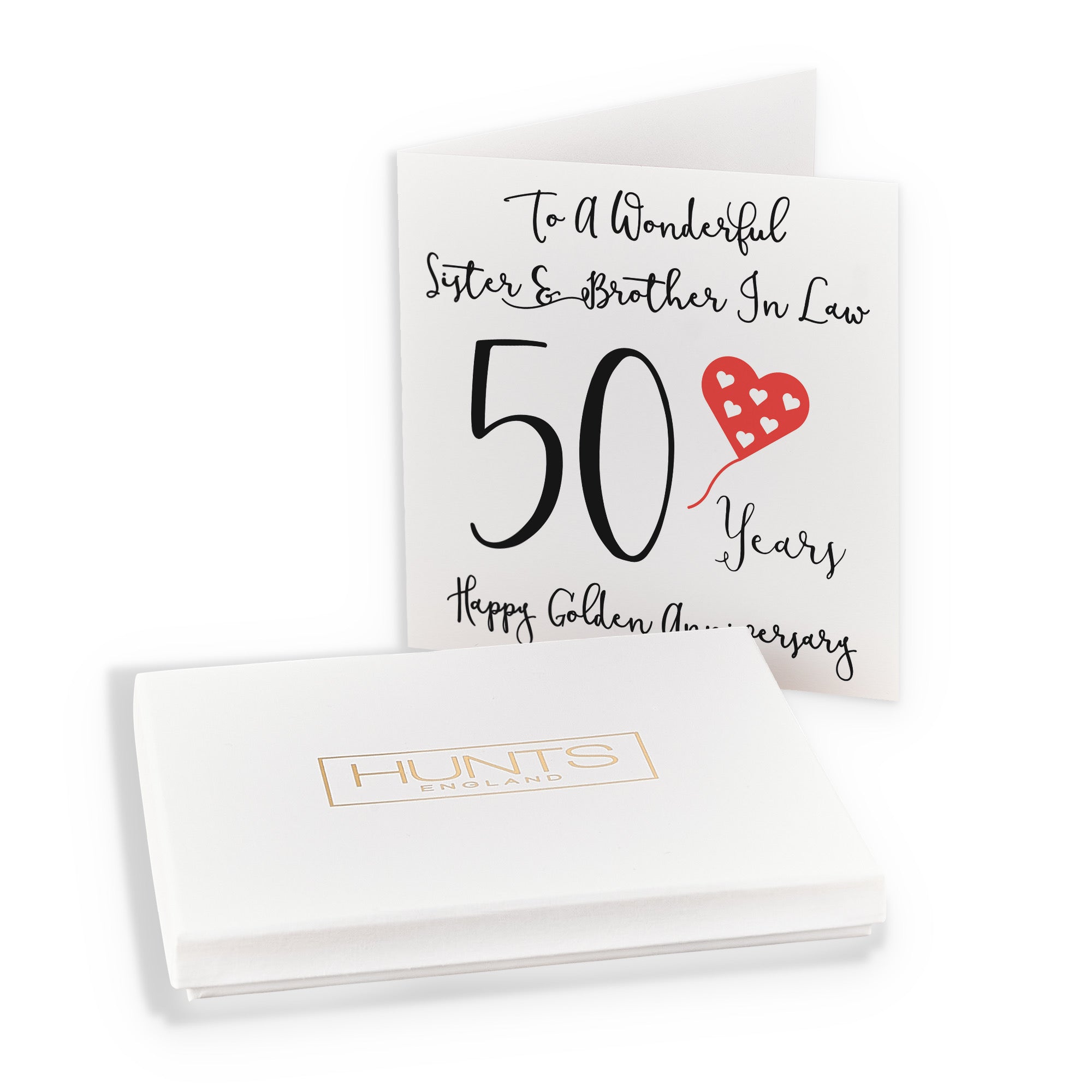 Boxed 50th Sister And Brother In Law Anniversary Card Love Heart - Default Title (B0D54BG9B4)