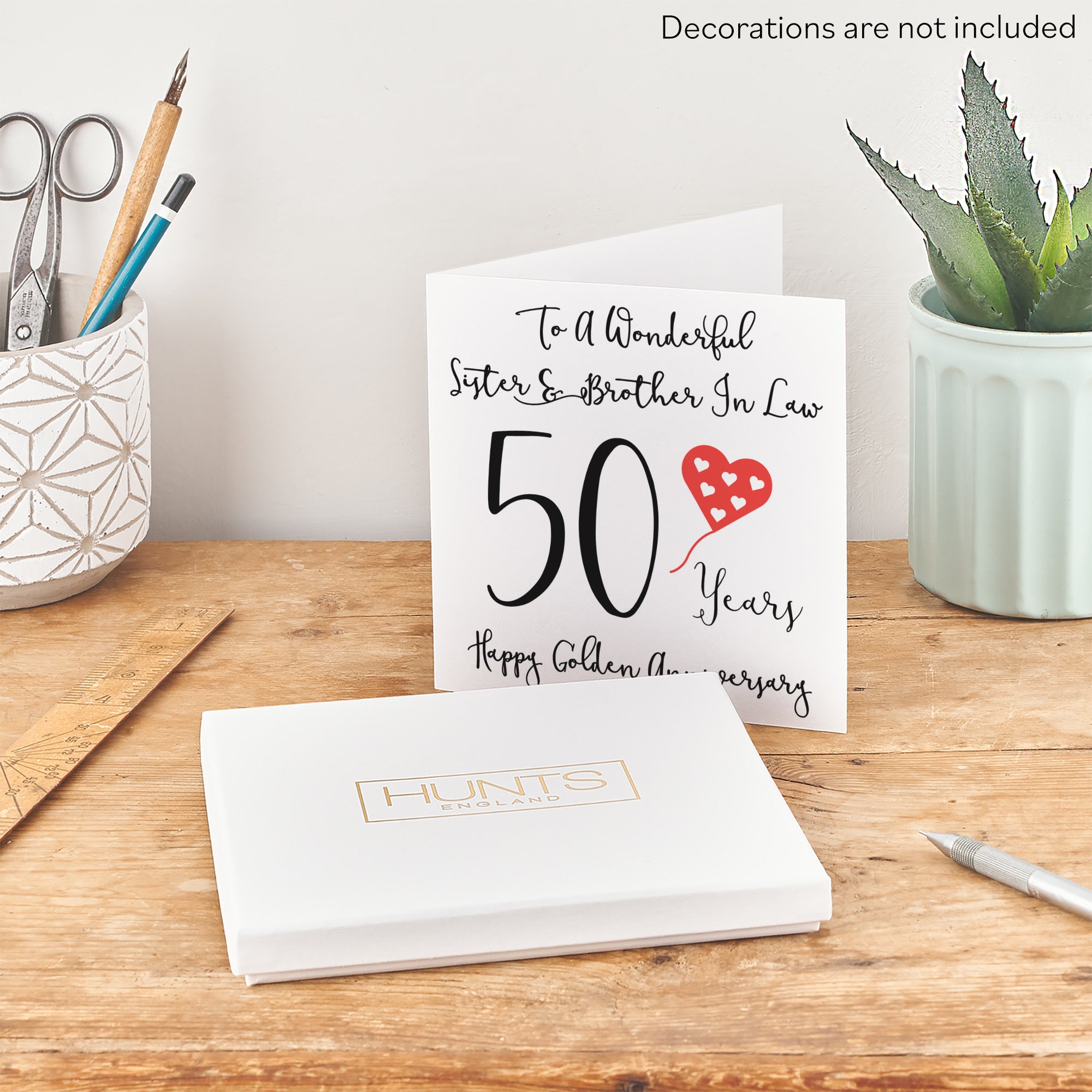 Boxed 50th Sister And Brother In Law Anniversary Card Love Heart - Default Title (B0D54BG9B4)