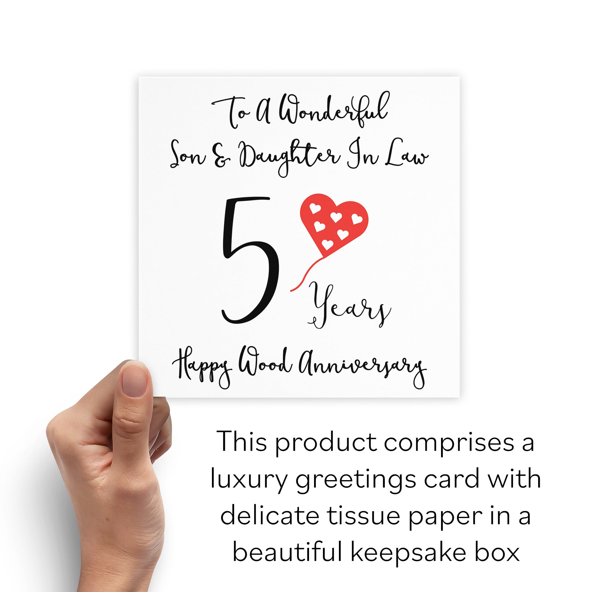 Boxed 5th Son And Daughter In Law Anniversary Card Love Heart - Default Title (B0D54BHS7N)