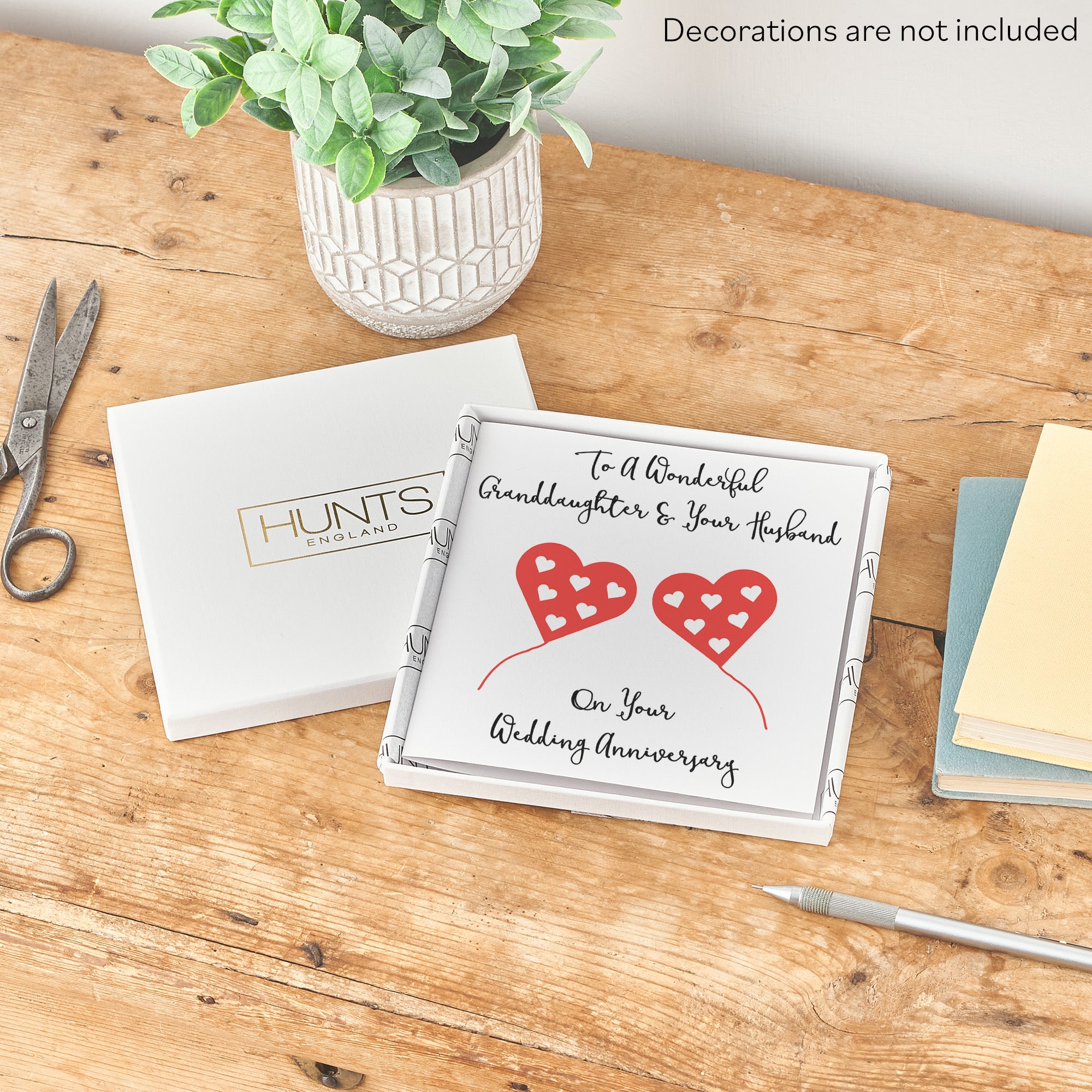 Boxed Granddaughter And Husband Anniversary Card Love Heart - Default Title (B0D54BN6LT)