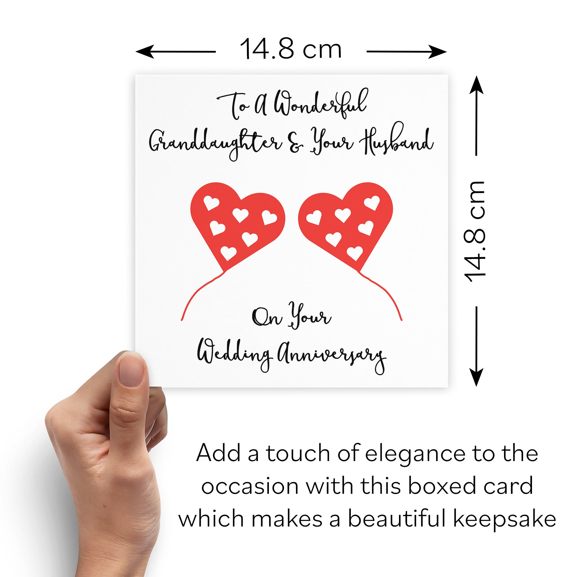 Boxed Granddaughter And Husband Anniversary Card Love Heart - Default Title (B0D54BN6LT)