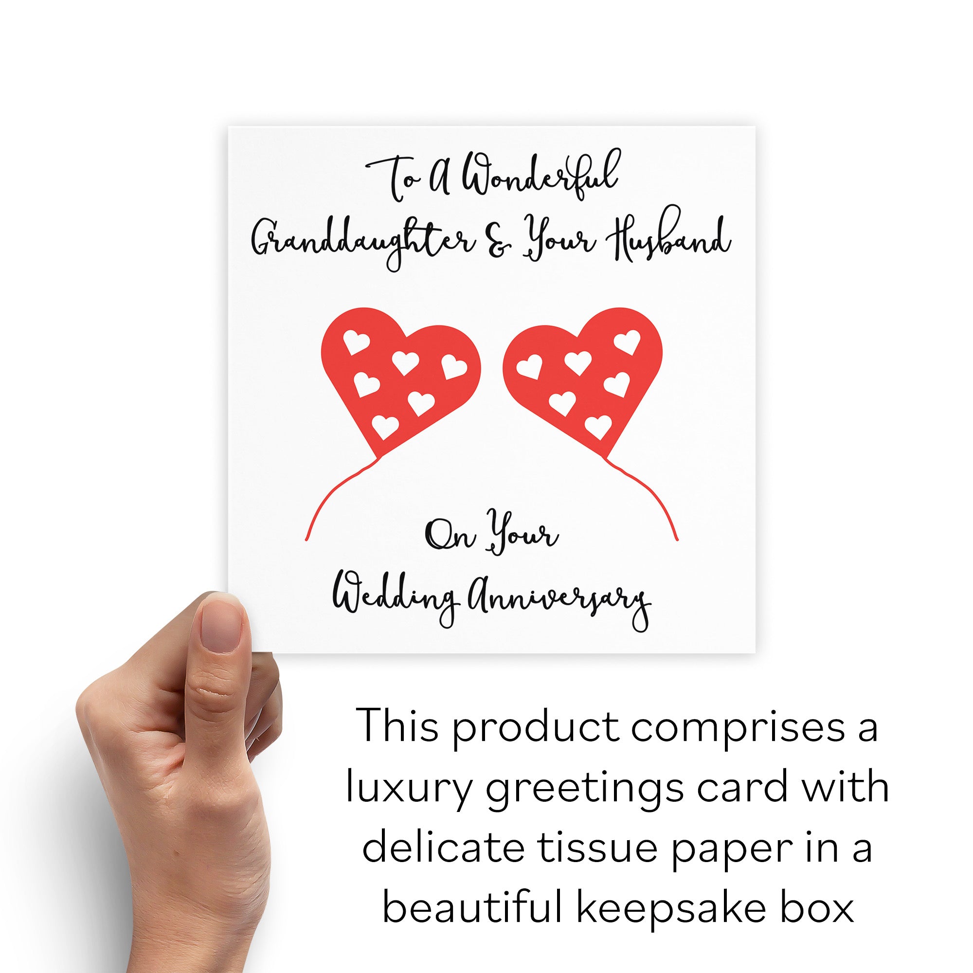 Boxed Granddaughter And Husband Anniversary Card Love Heart - Default Title (B0D54BN6LT)