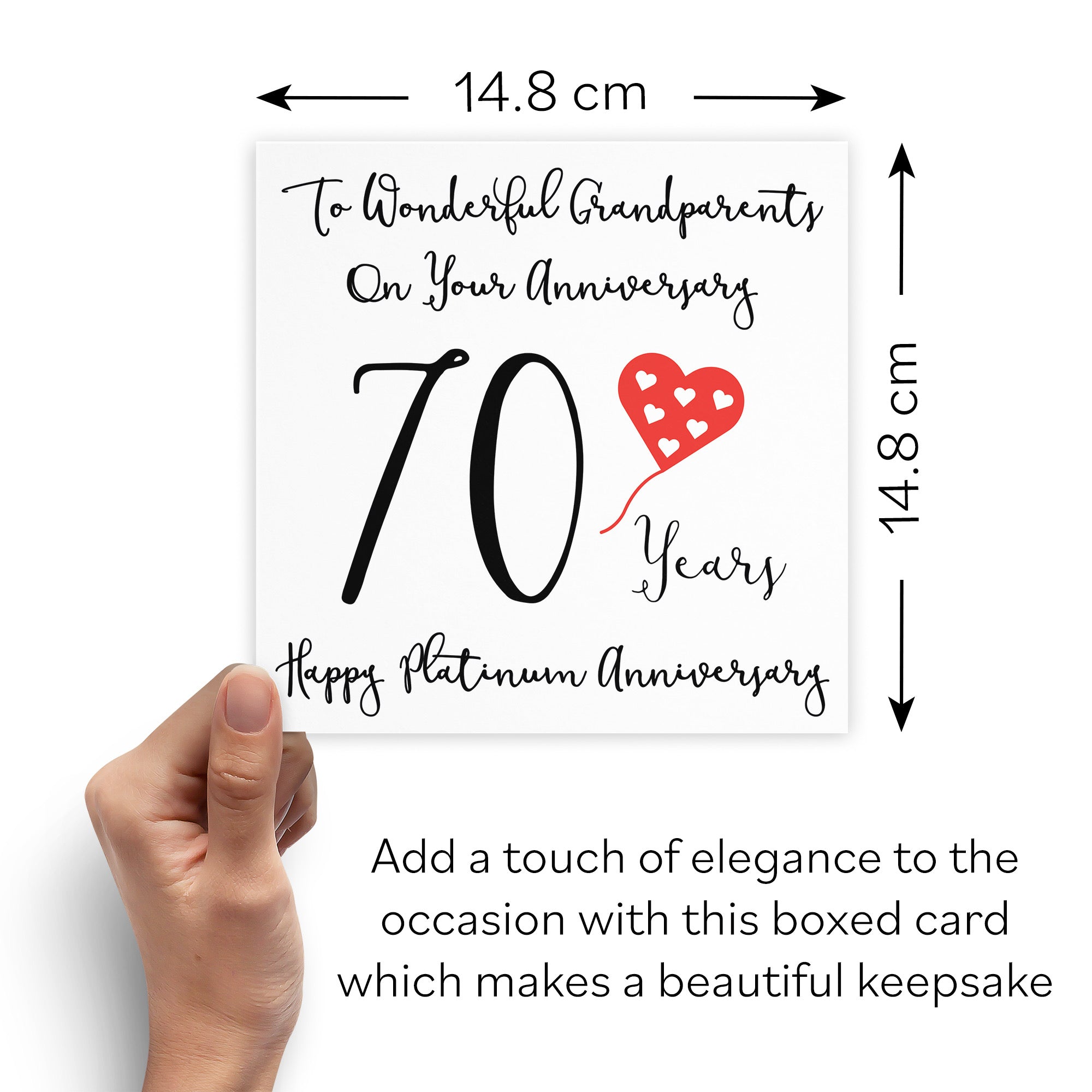 Boxed 70th Grandparents Anniversary Card Love Heart - Default Title (B0D54BQHFW)