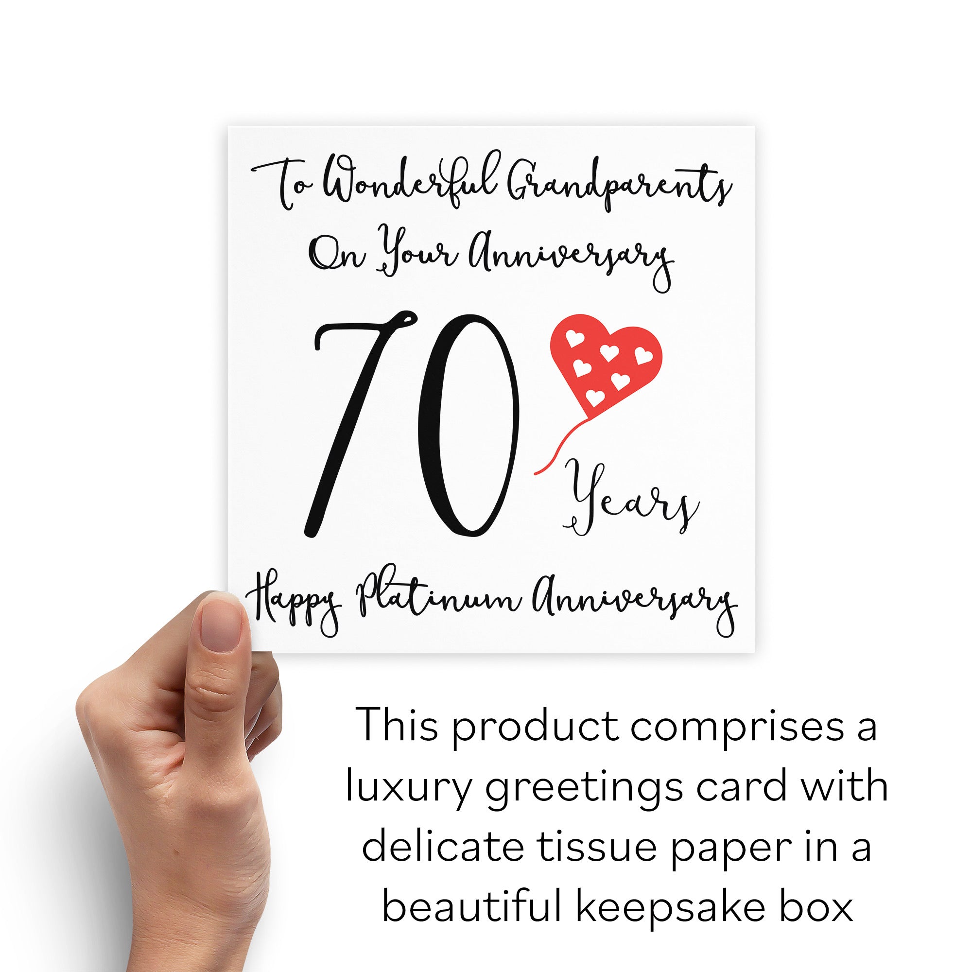 Boxed 70th Grandparents Anniversary Card Love Heart - Default Title (B0D54BQHFW)