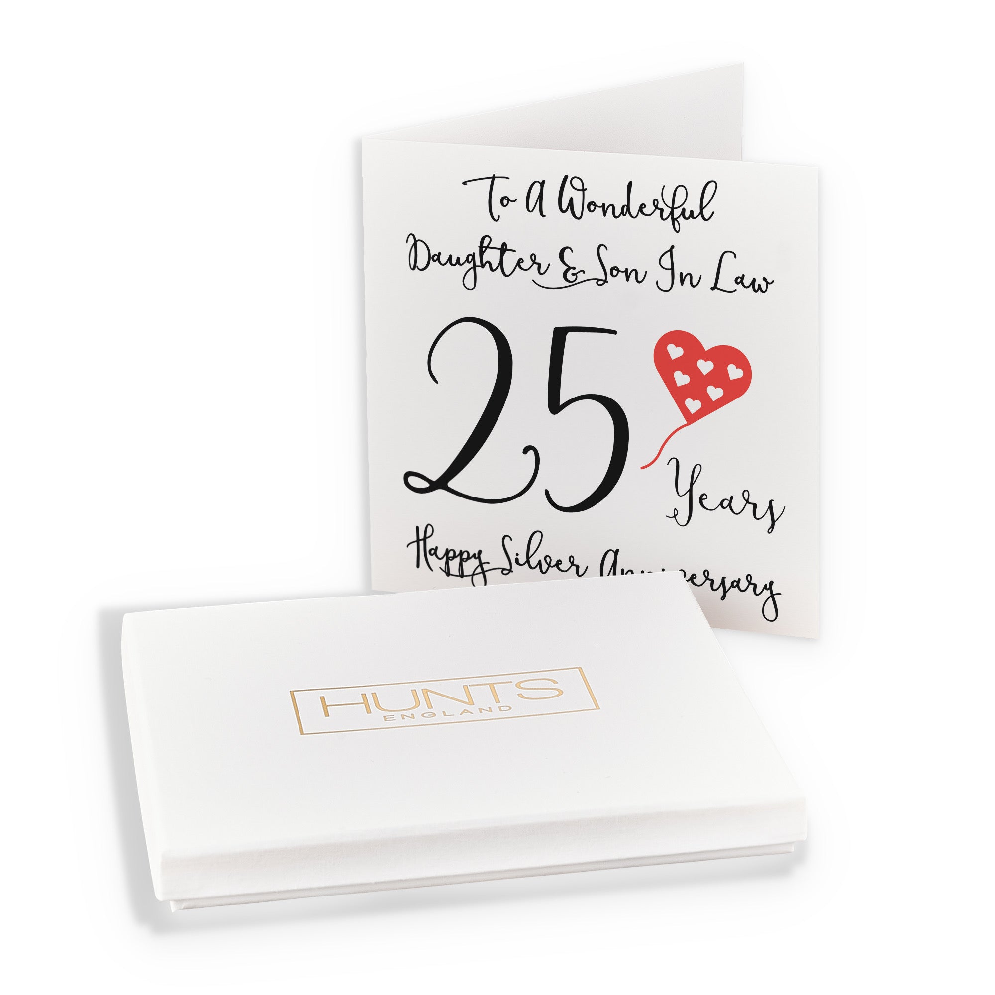 Boxed 25th Daughter And Son In Law Anniversary Card Love Heart - Default Title (B0D54BSCPY)