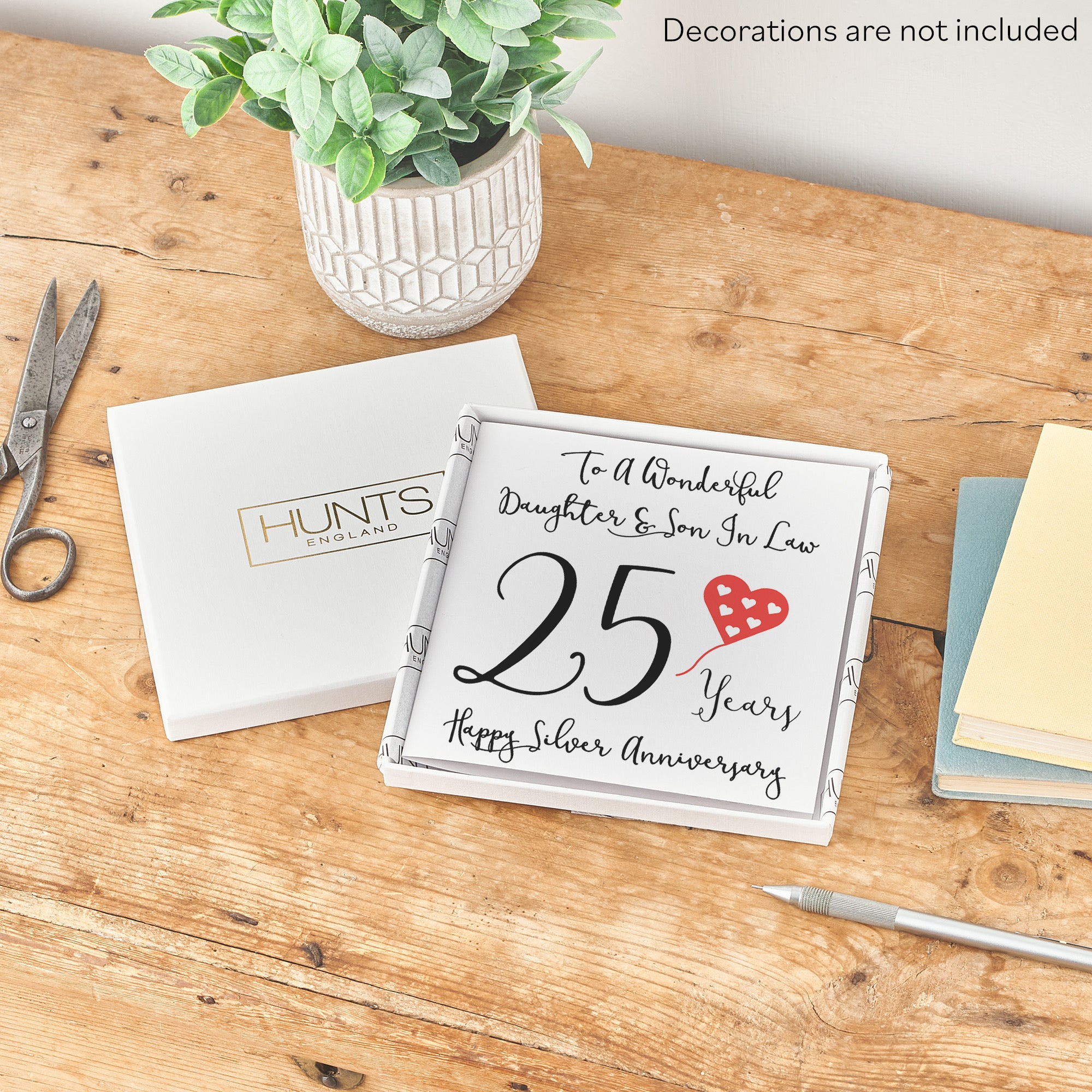 Boxed 25th Daughter And Son In Law Anniversary Card Love Heart - Default Title (B0D54BSCPY)