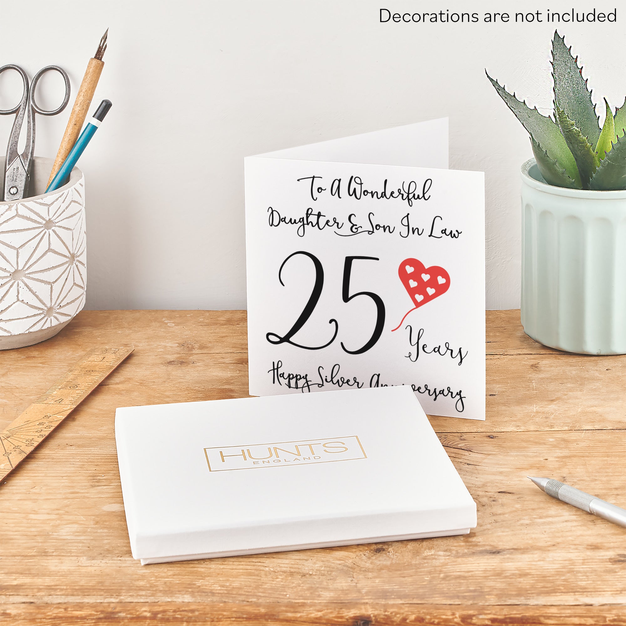 Boxed 25th Daughter And Son In Law Anniversary Card Love Heart - Default Title (B0D54BSCPY)