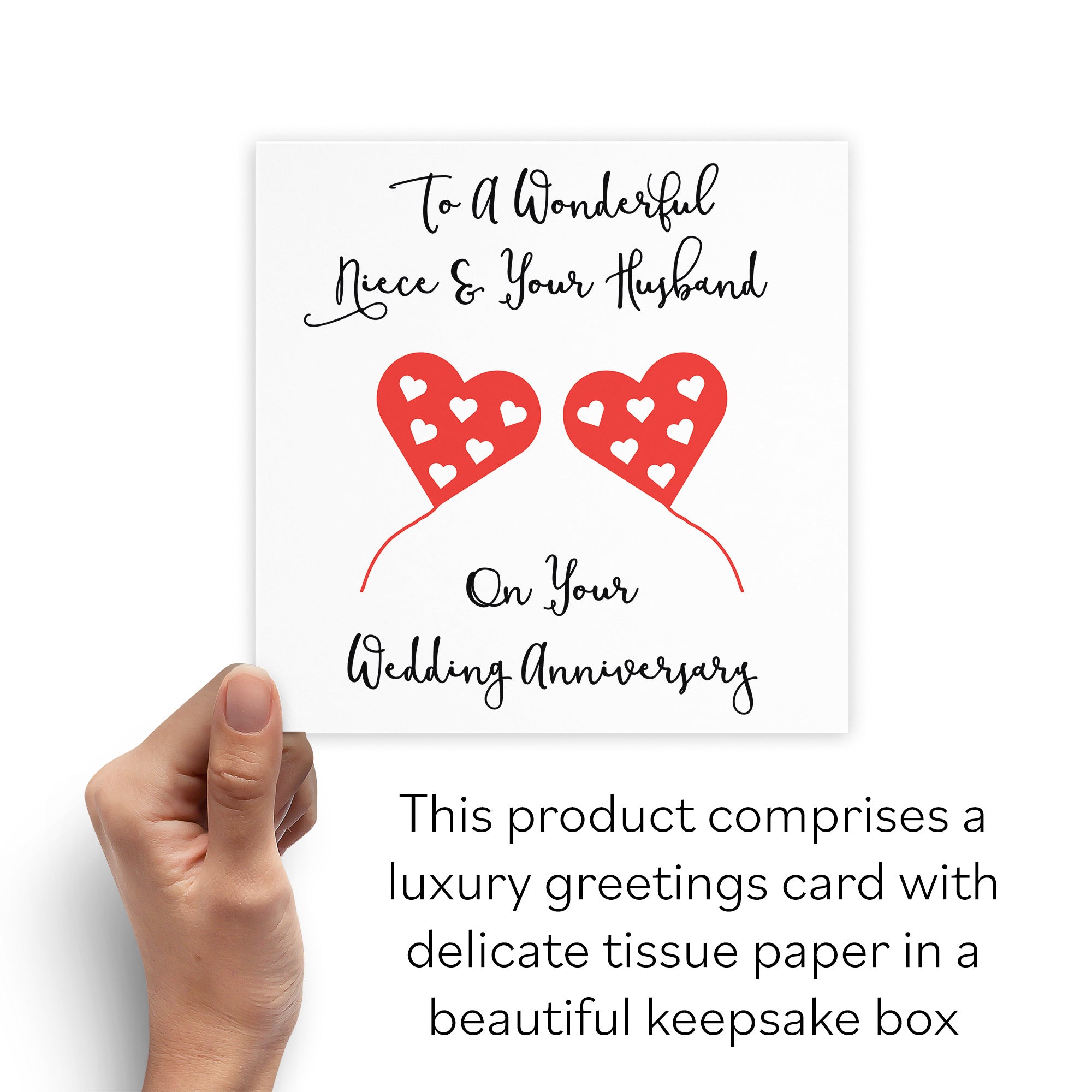 Boxed Niece And Husband Anniversary Card Love Heart - Default Title (B0D54BSSG3)