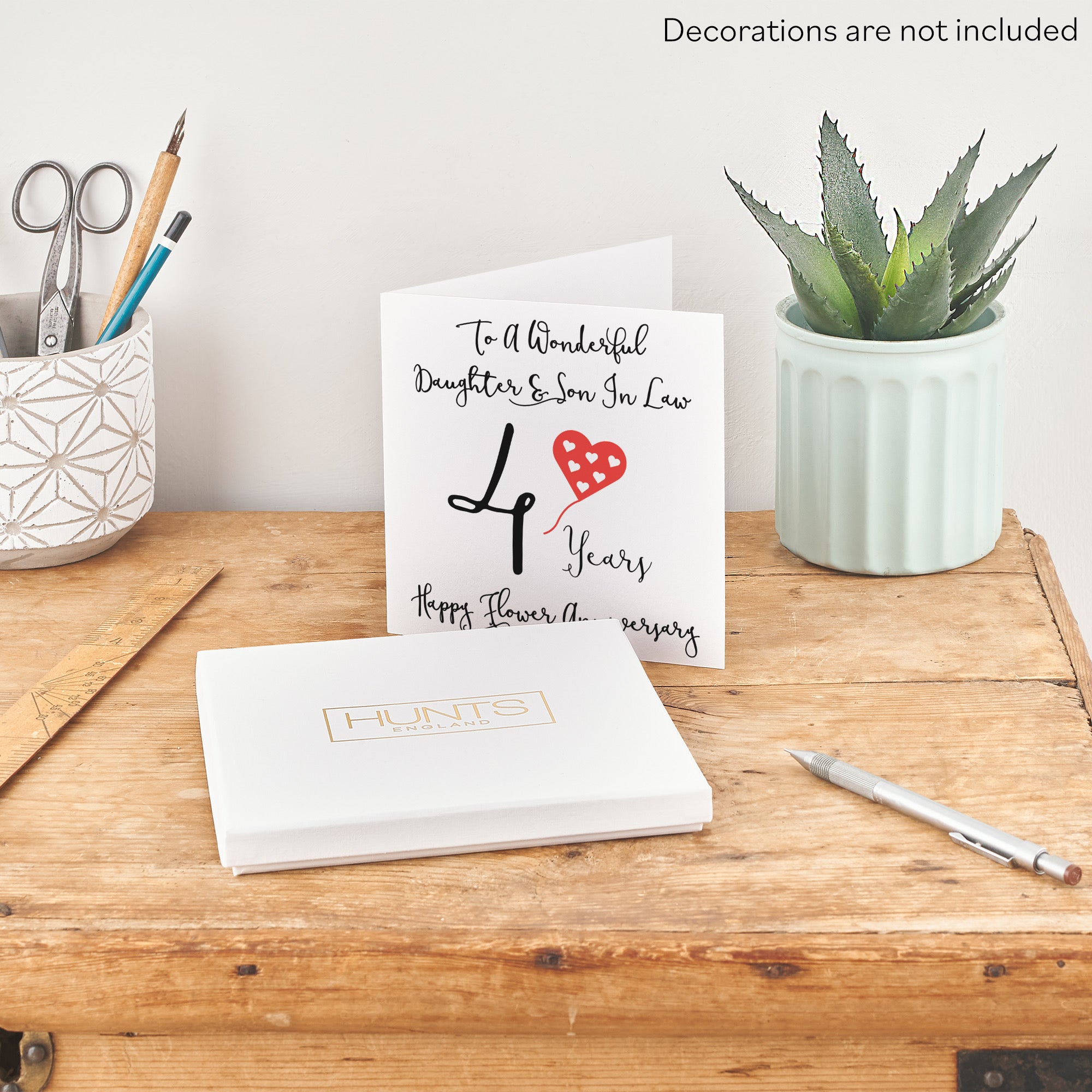 Boxed 4th Daughter And Son In Law Anniversary Card Love Heart - Default Title (B0D54BVS4H)