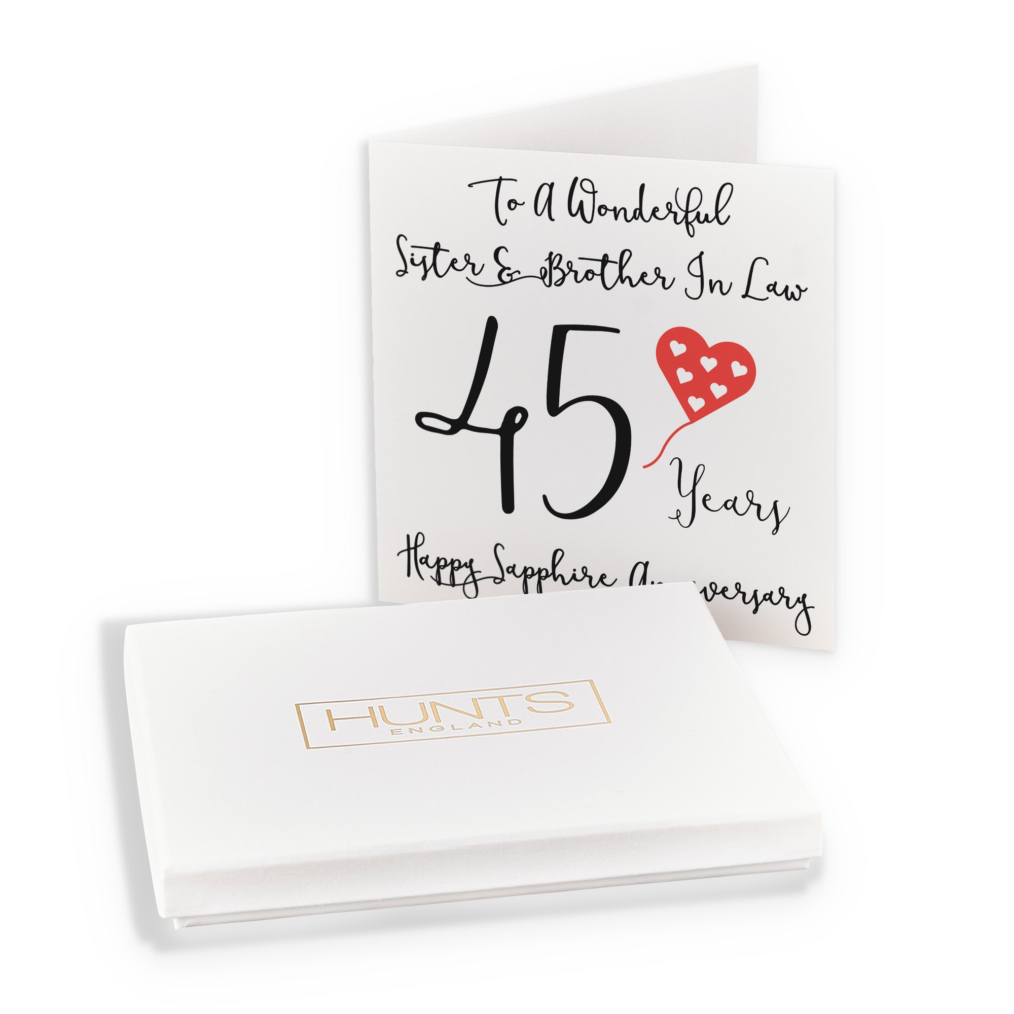 Boxed 45th Sister And Brother In Law Anniversary Card Love Heart - Default Title (B0D54BZNLT)